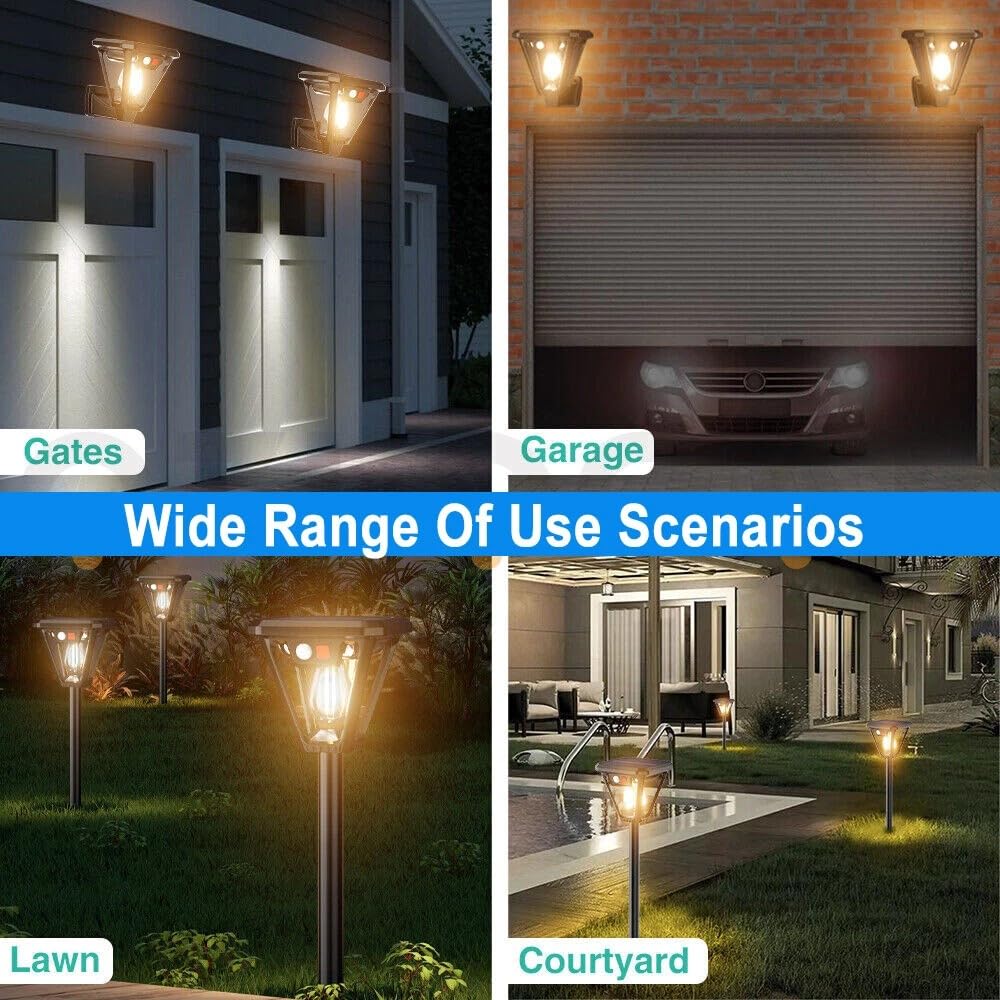 WIDEWINGS Solar Lights with Motion Sensor - Outdoor Garden Lights -3