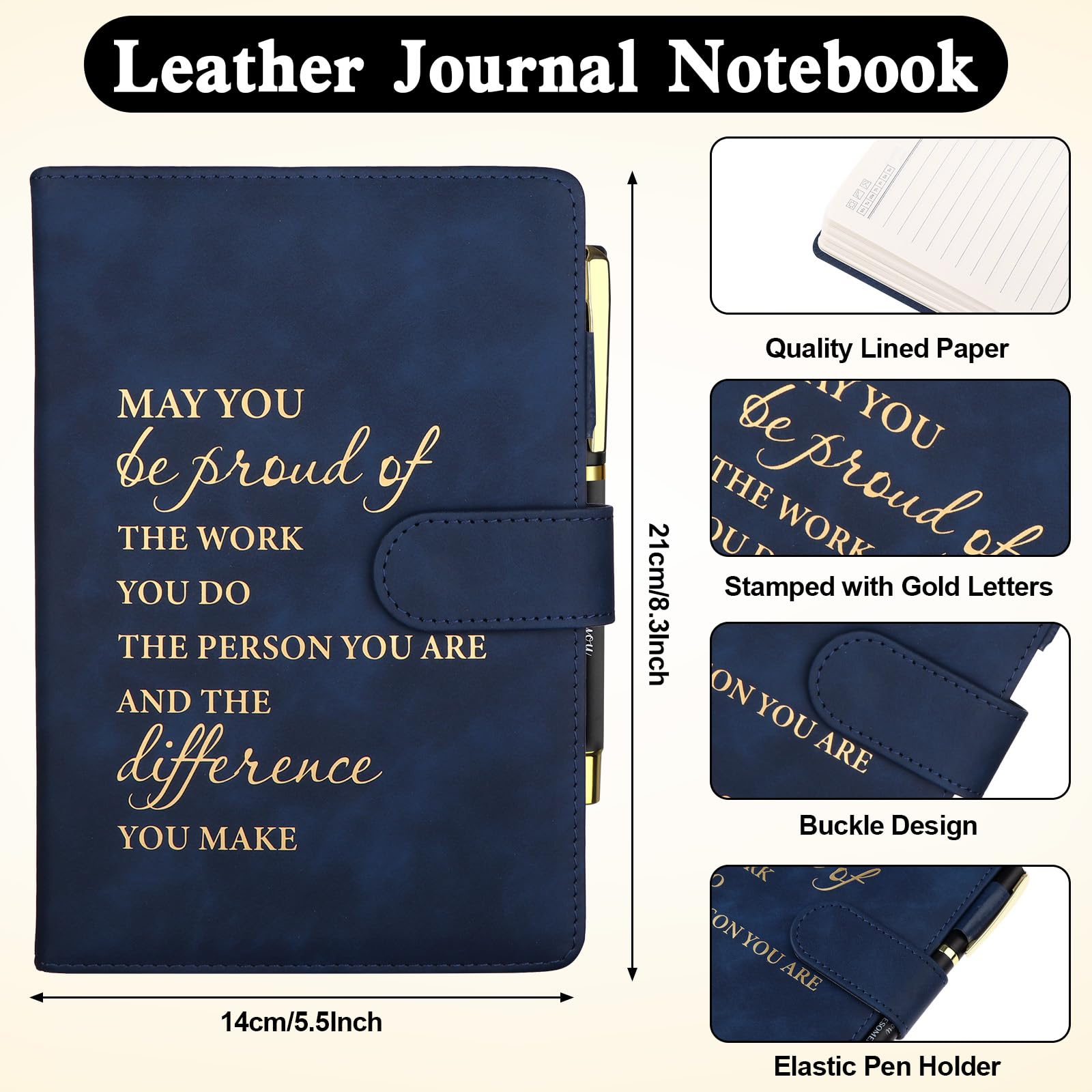 10 Pcs Employee Appreciation Gifts Bulk Inspirational Pens with Motivational Notebooks Coworker Appreciation Leather Journal Positive Pen Thank You Gift for Colleague Staff Teacher Team Leaving Gift - Image 2