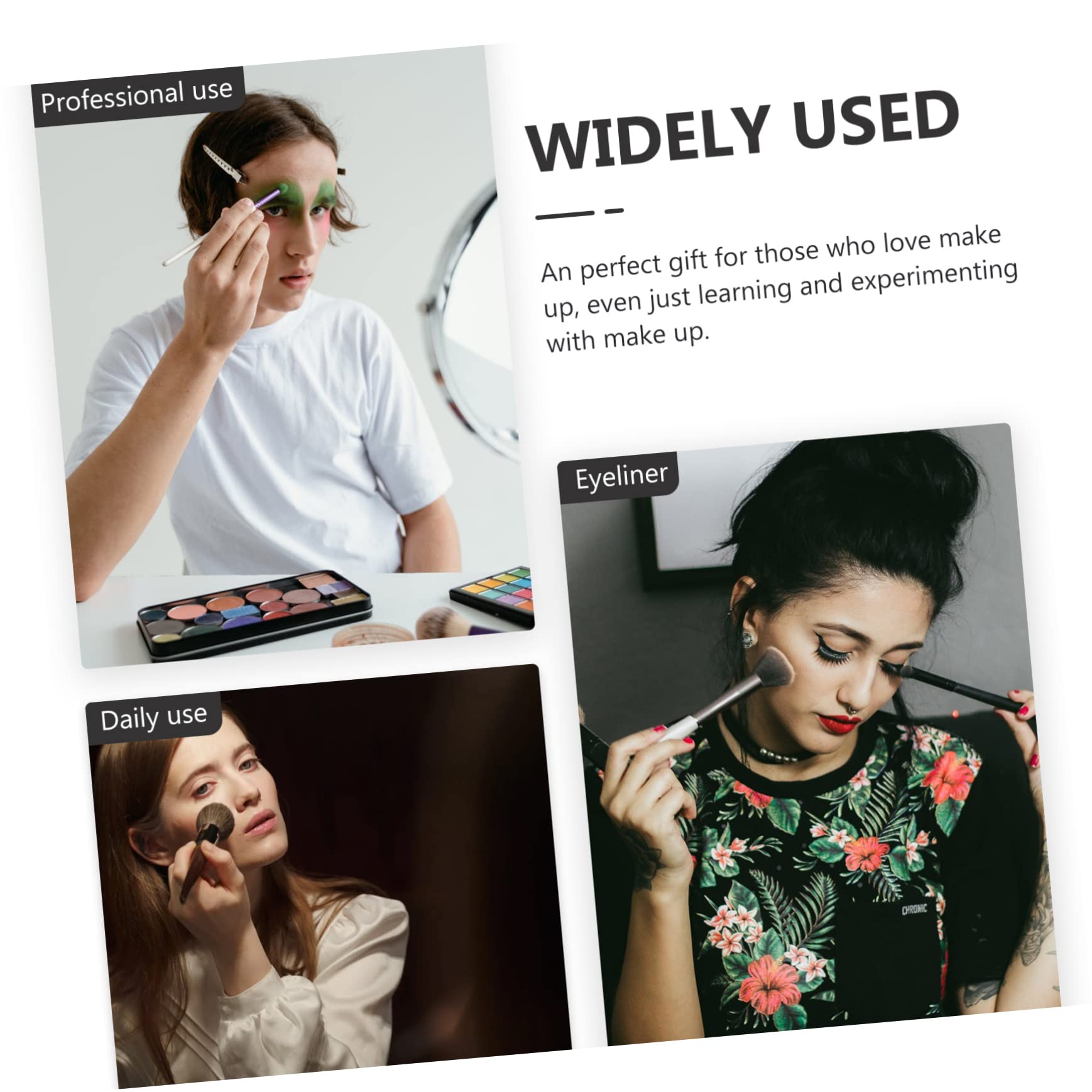 DOITOOL 12pezzi Pennelli Per Eyeliner Pennelli Per Trucco Occhi Professionali Per Applicazione Facile e Precisa Per Makeup Artist e Appassionati Di Bellezza