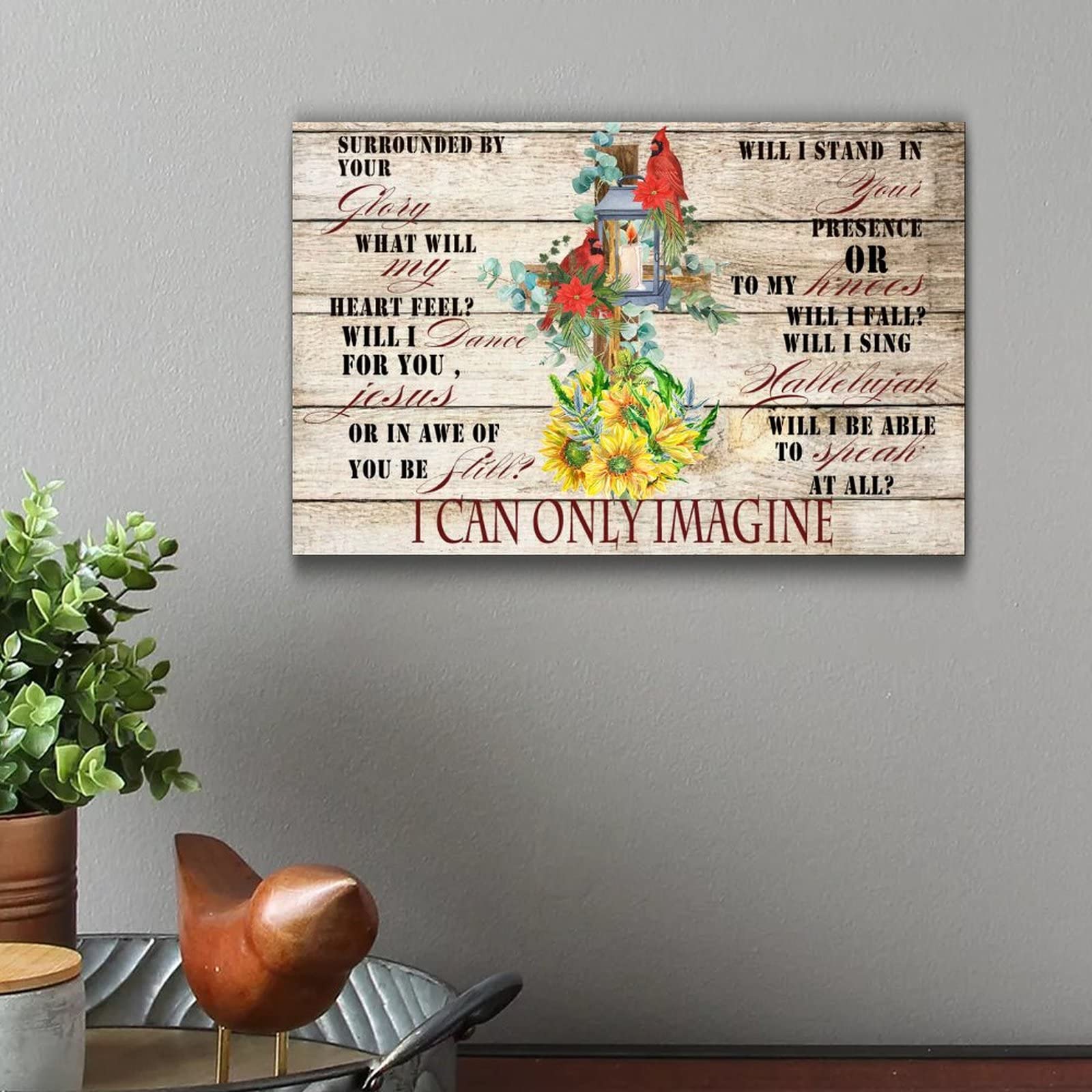 Wooden Signs I Can Only Imagine Custom Wood Sign Wall Hanging Sign Surrounded by Your Glory Inspirational Quotes Motivational Rustic Wood Signs Girls Bedroom Sign 12x16in