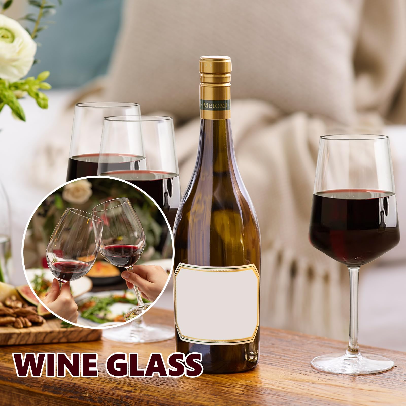 JMIATRY 6 copas de vino reutilizables para PC, 580 ml, para camping, copas de vino tinto, irrompibles, reutilizables, para caravanas, fiestas en la piscina, fiestas en el jardín, festivales y picnics