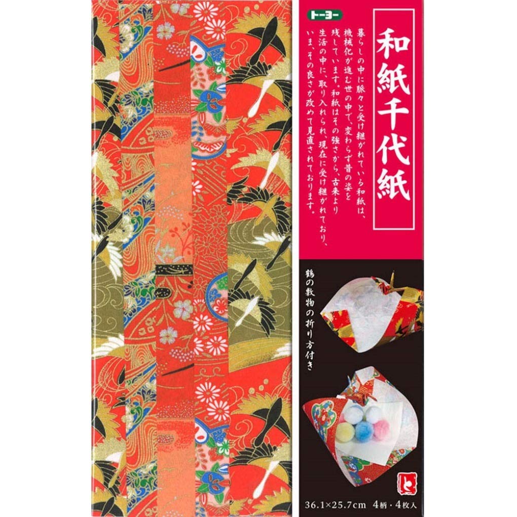 Amazon | トーヨー 和紙 和紙千代紙 B4 4柄 4枚入 012007 | 和紙 | ホビー