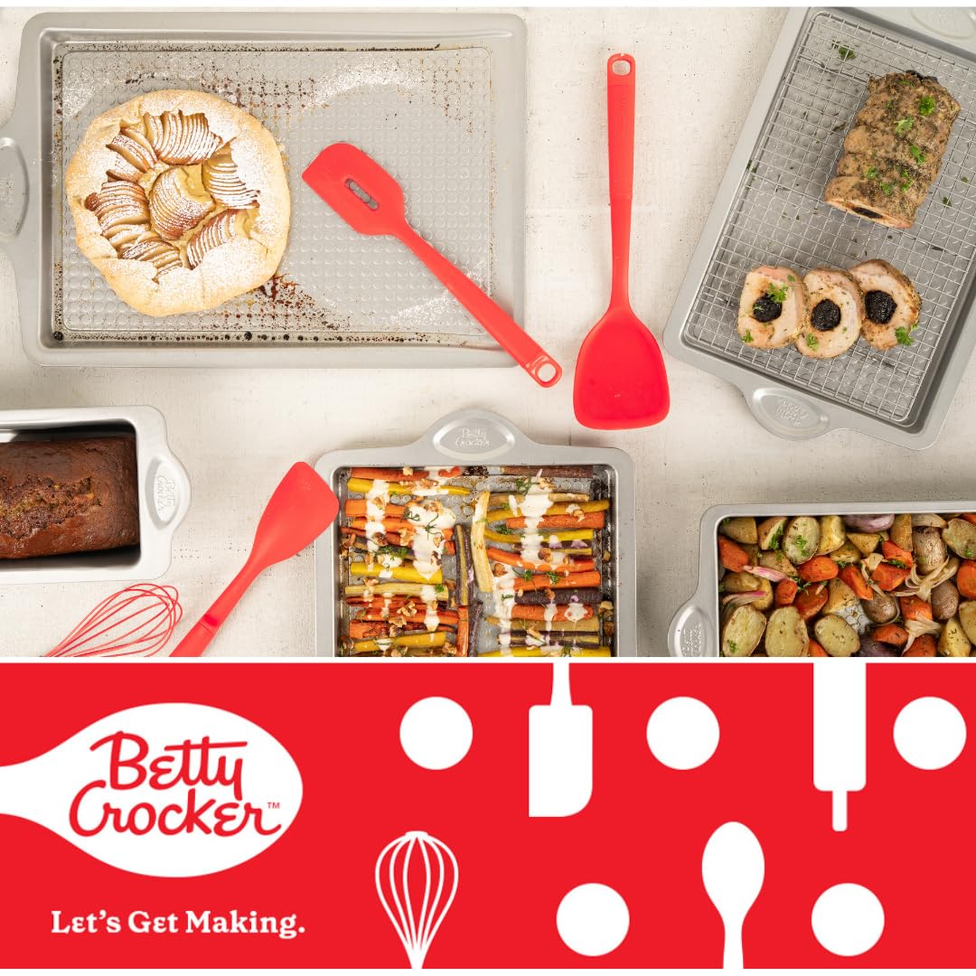 Betty Crocker 5-teiliges Back-/Kochutensilien-Set: unverzichtbar für jedes Zuhause. Löffel, Spatel, Pfannenwender, Schaber. Maschinenwaschbar, flecken- und geruchsfreies Silikon