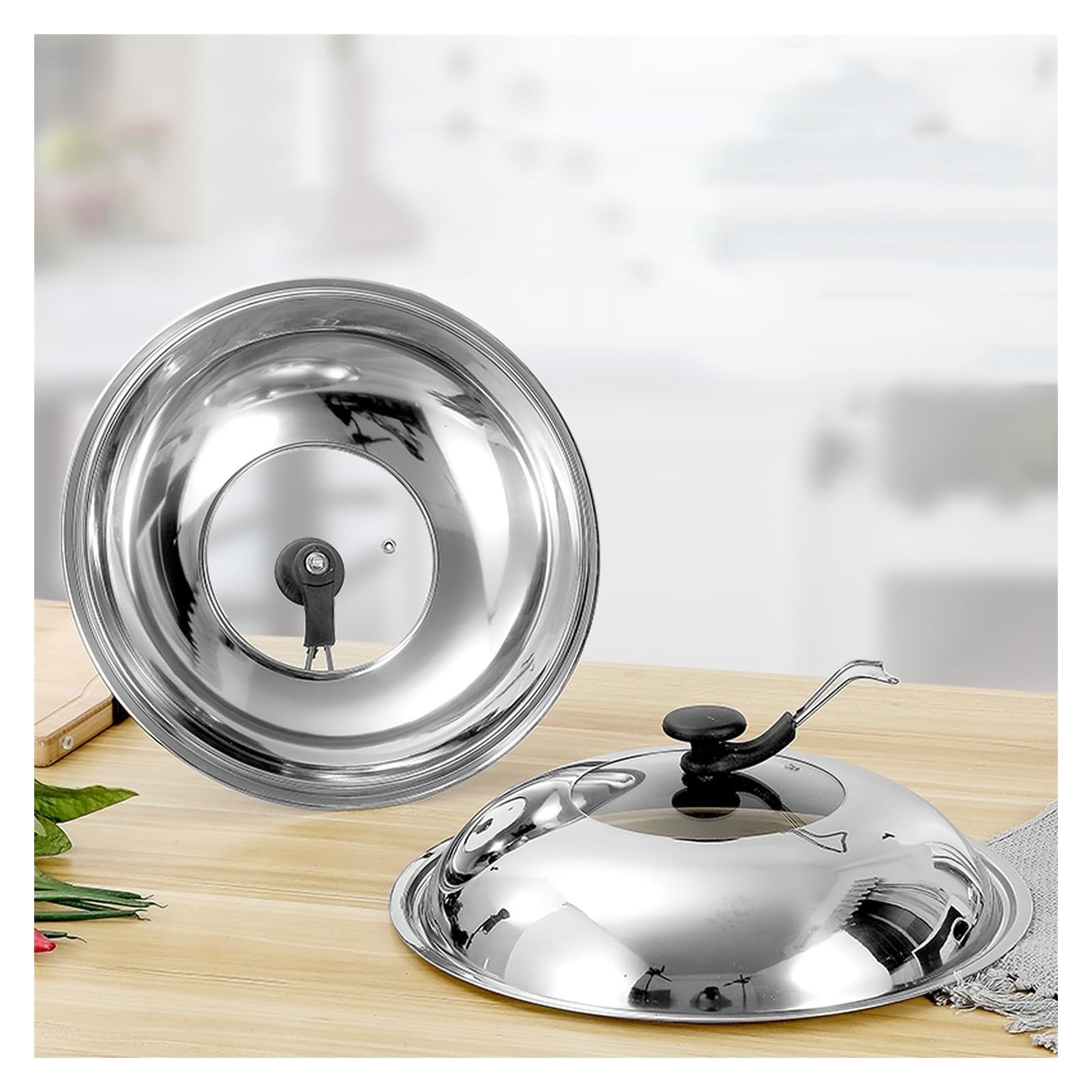 Tapa Sarten Universal Tapa de olla con mango, tapa de utensilios de cocina de repuesto, cubierta de Wok de acero inoxidable, sartenes, tapa de ollas for restaurante en casa, 1 ud. Tapa de Cacerola(28)
