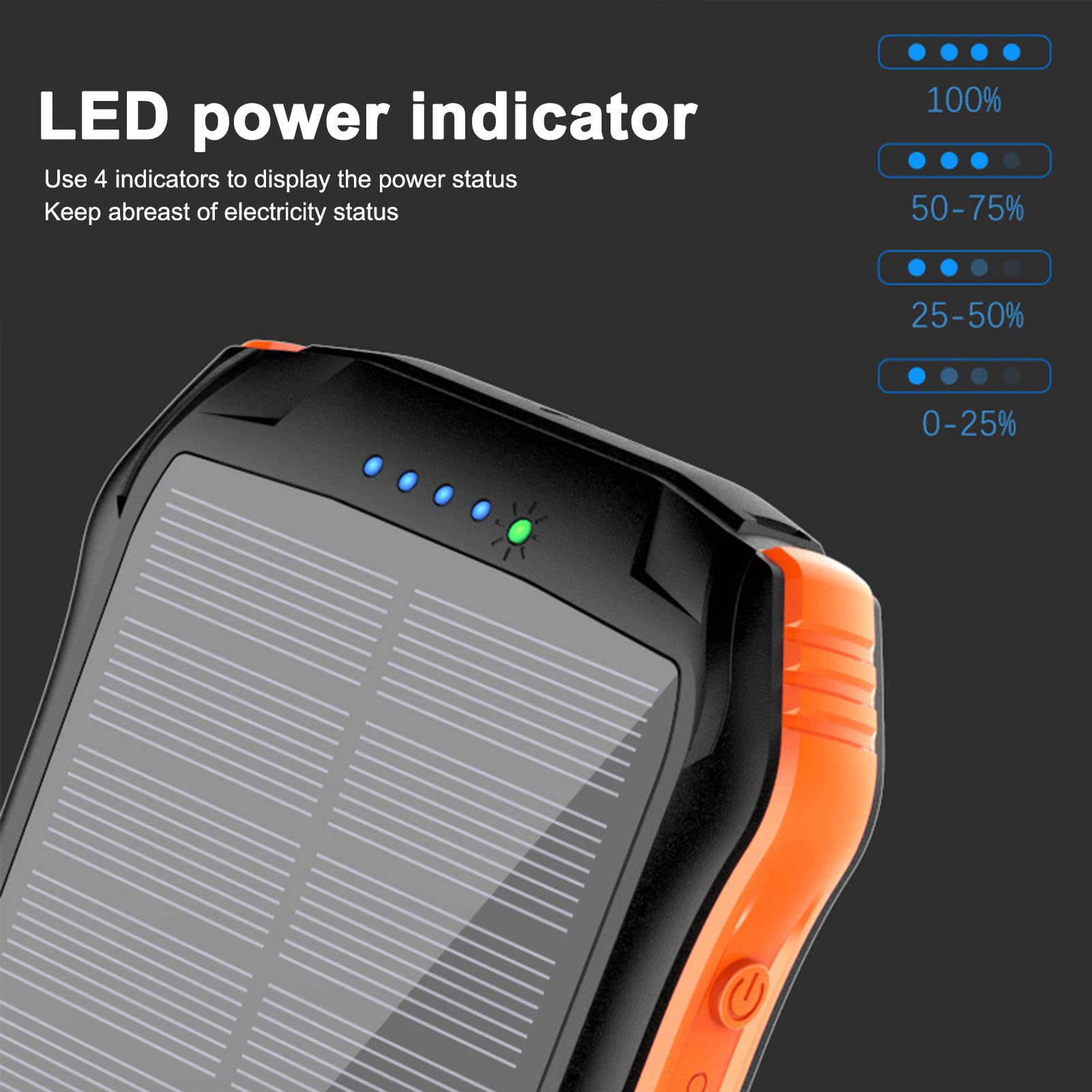 Tyenaza Solar Generator, Solar Power Bank QC3.0 PD18W Szybkie ładowanie 16000 mAh IP66 Waterproofs USB C Bank Power Bank