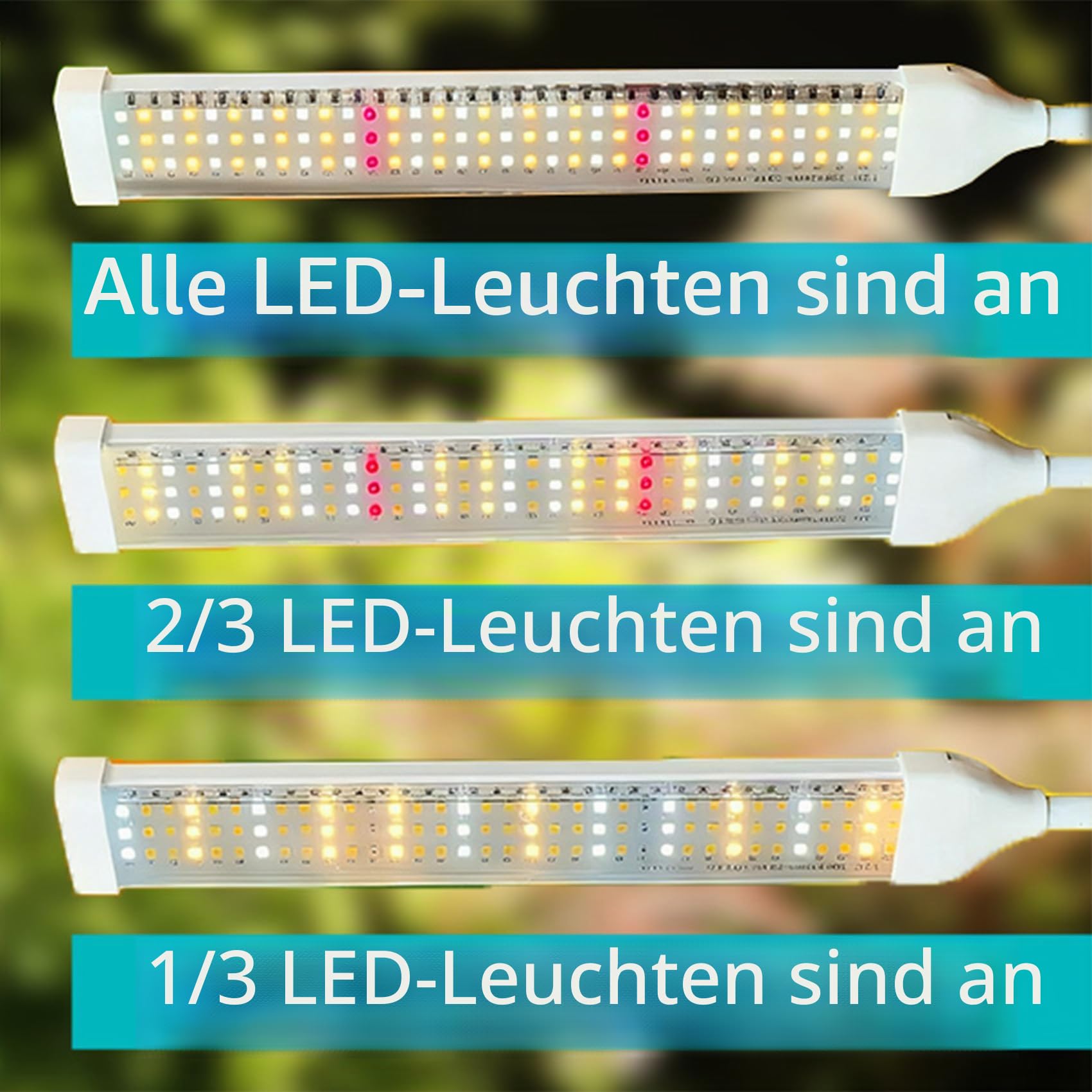 Pflanzenlampen LED Vollspektrum mit Ständer – 4 Köpfe 420 LEDs (5x mehr), 660nm Rotlicht für Blüte & Frucht, Timer & Dimmer, höhenverstellbares Aluminium – Pflanzen LED Wachstumslampe (4 Köpfe)