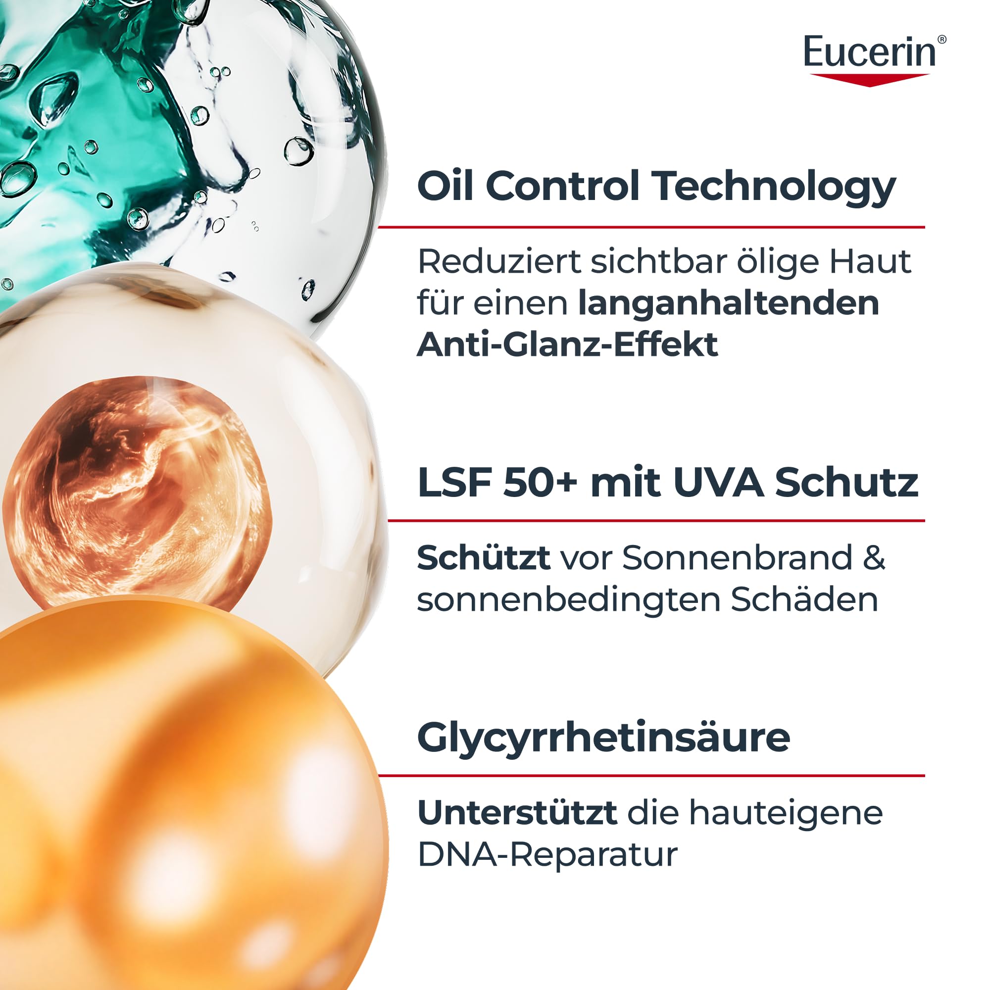 Eucerin® Oil Control Body Sun Gel-Creme LSF 50+ – sehr hoher Sonnenschutz mit ultra leichter Textur, Anti-Sand Effekt und Anti-Glanz Effekt, 200ml