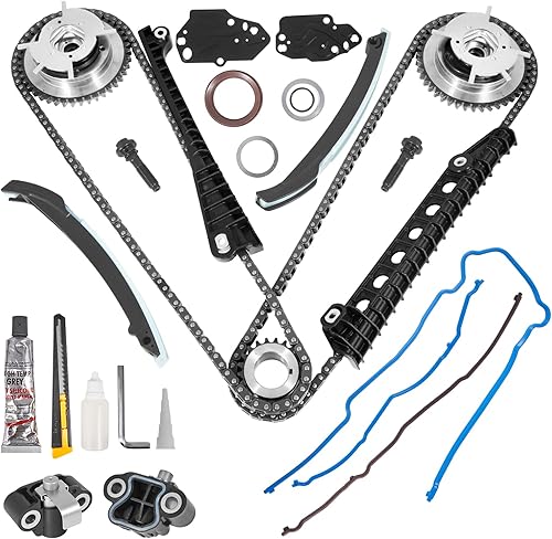 Kit de cadena de distribución del motor y kit de reparación de fáser de leva, compatible con Ford Expedition, F-150, F-250, F-350 Super Duty,