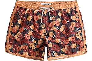 Maamgic Men's Board Shorts: Vintage 80s/90s Swim Trunks with Quick-Dry Mesh Lining