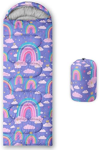 AILONEN Saco de dormir con bolsa de transporte compacta, para adultos, niñas, niños, pijamadas, viajes, al aire libre, impermeable y ligero, saco de