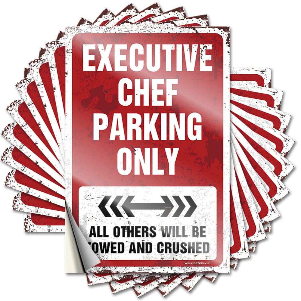 Sticker Cover Summer Executive Chef Parking Only for Friends - Decorations for The Kitchen Easy Peel Removable(8X12CM)
