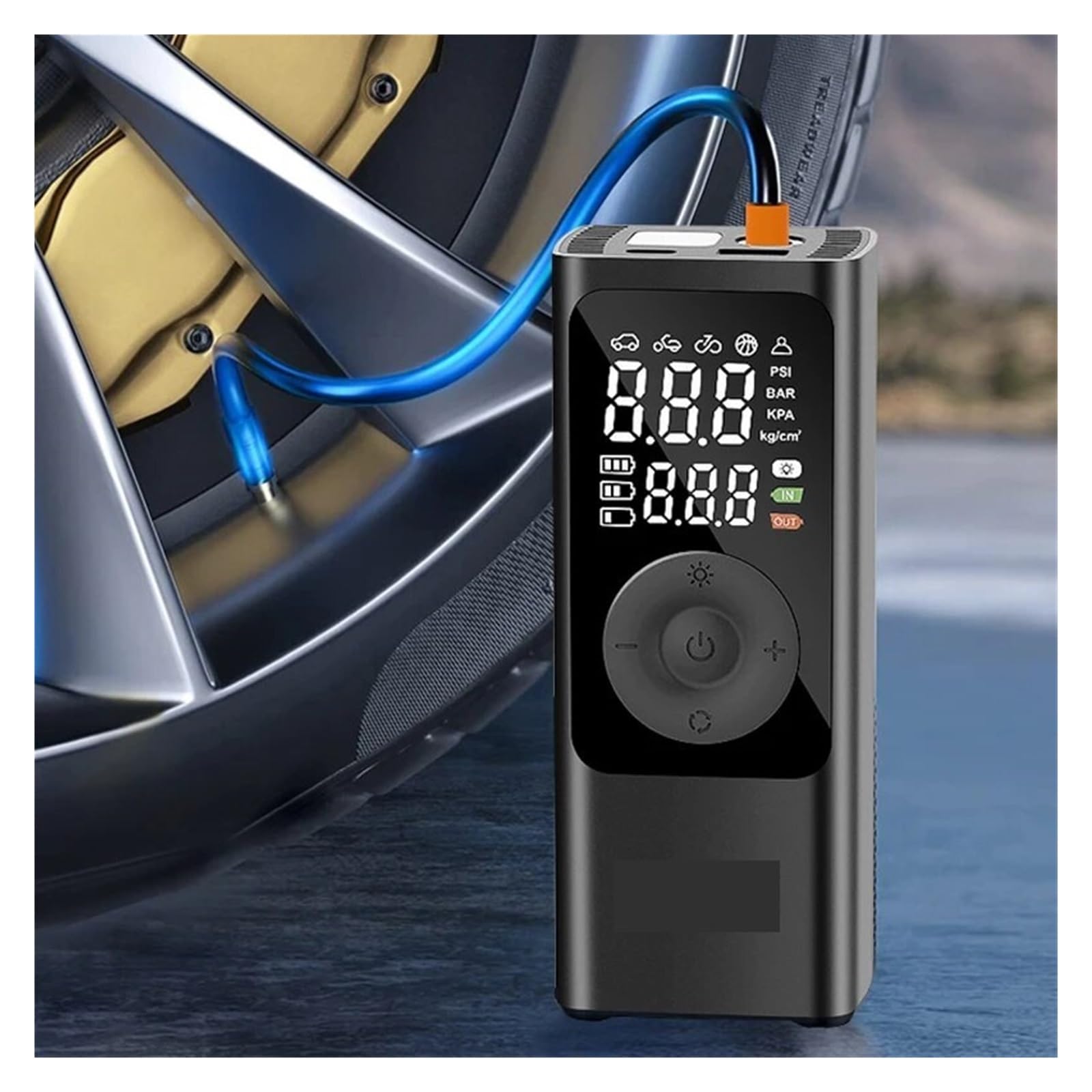 Pompa d'Aria for Auto Elettrica Portatile Senza Fili del Compressore d'Aria for Auto Pompa for Pneumatici for Auto con Display Digitale A Doppio Schermo Portatile Gonfiatore Rapido