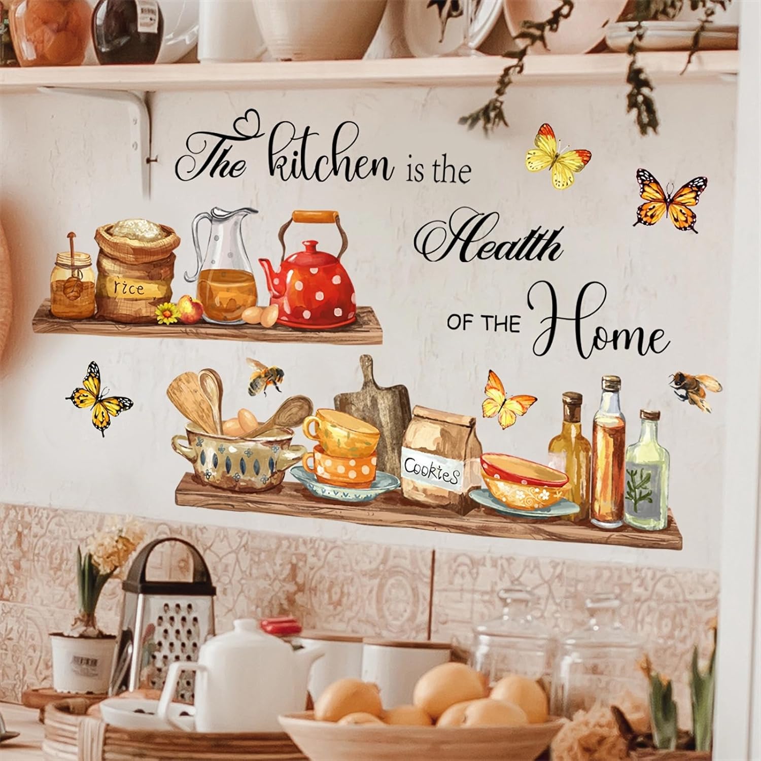 Amazon.com: Bowl Kitchenware Utensil Shelf Wall Stickers, sacinora The ...