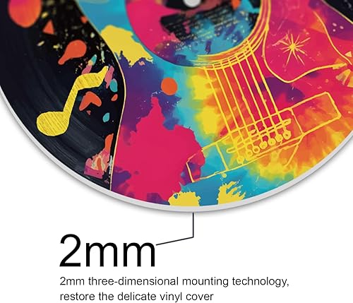 Miniatura 3 de DOODLREAM 4 unidades de discos de vinilo de margaritas de grafiti para decoración de pared de 12 pulgadas, letrero de paz hippy de autobús, pósteres