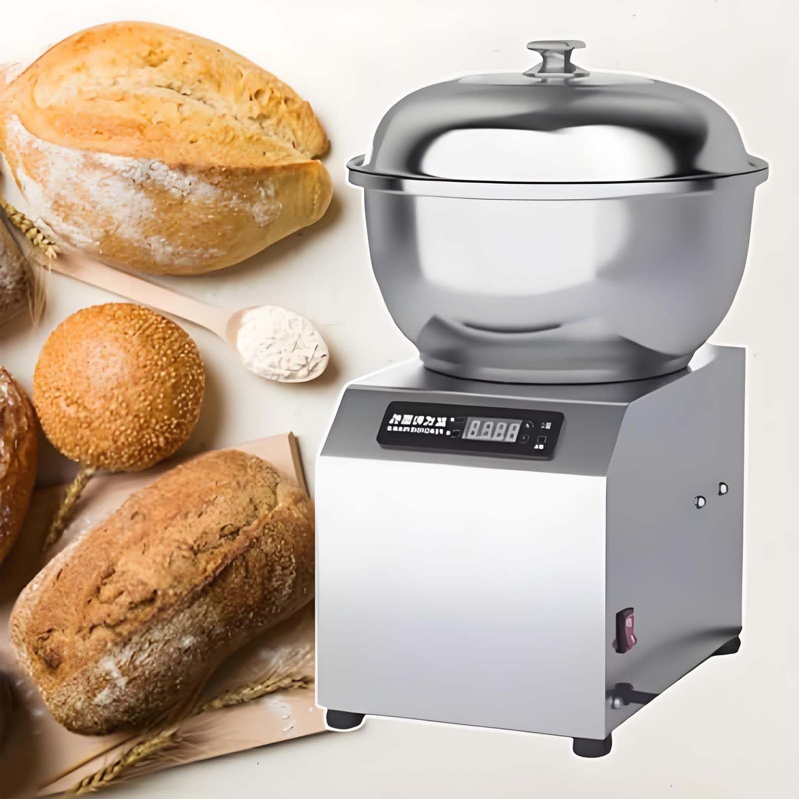 GUTYGIO Flour Mixing Machine,Commercial Dough Kneading Machine with Constant Temperature Heating and Bi-Directional Rotation, Ideal for Restaurant Bakery Pizzeria 8KG