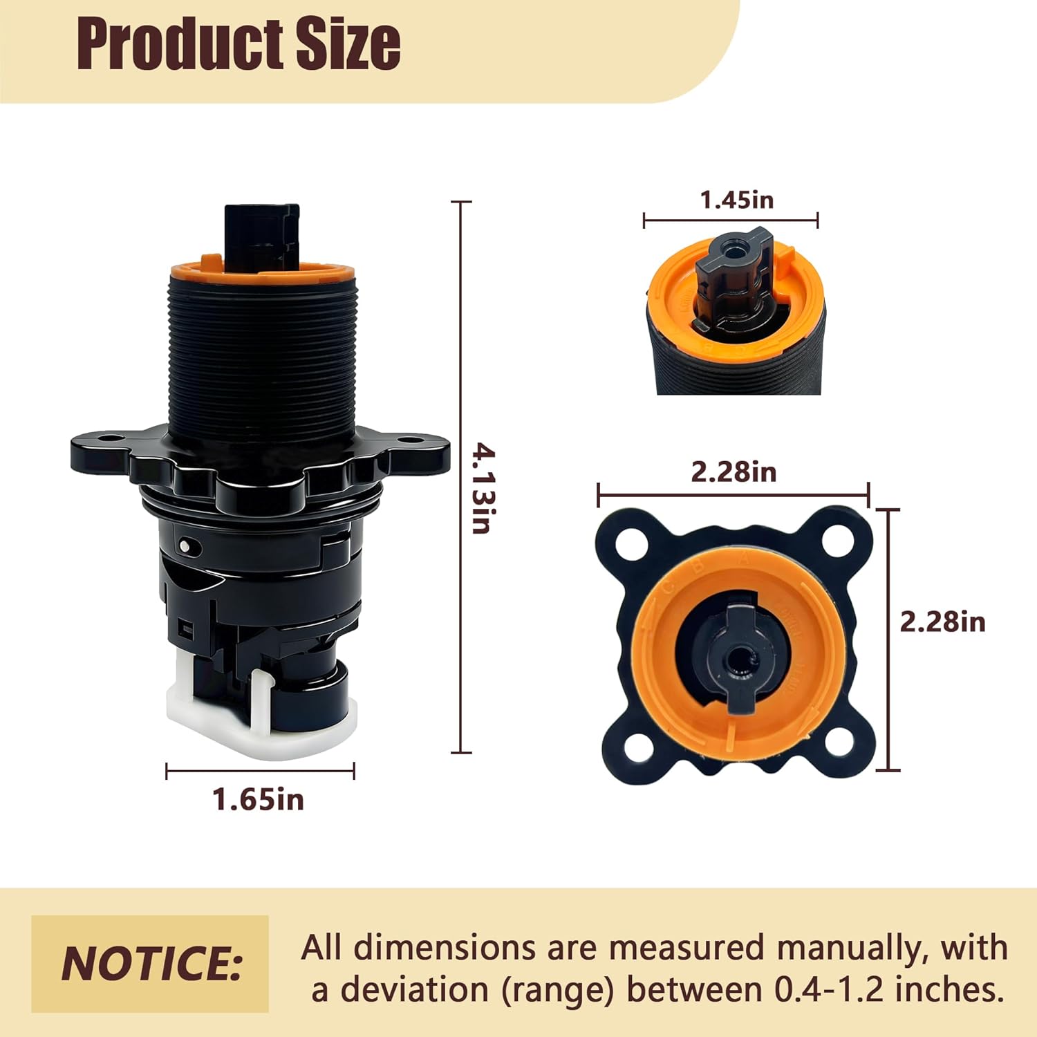9745319 Pressure Balanced Cartridge for Tub & Shower Valve,Replacement Part for 0X8/JX8/VB8/JV8 Valves,Standard Stem,Black