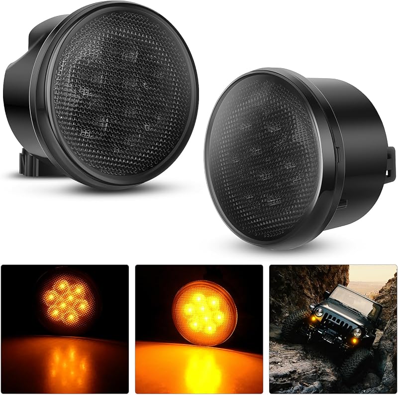 Luzes de direção dianteiras LED Nilight para Wrangler JK JKU 2007–2017 – 2 unidades