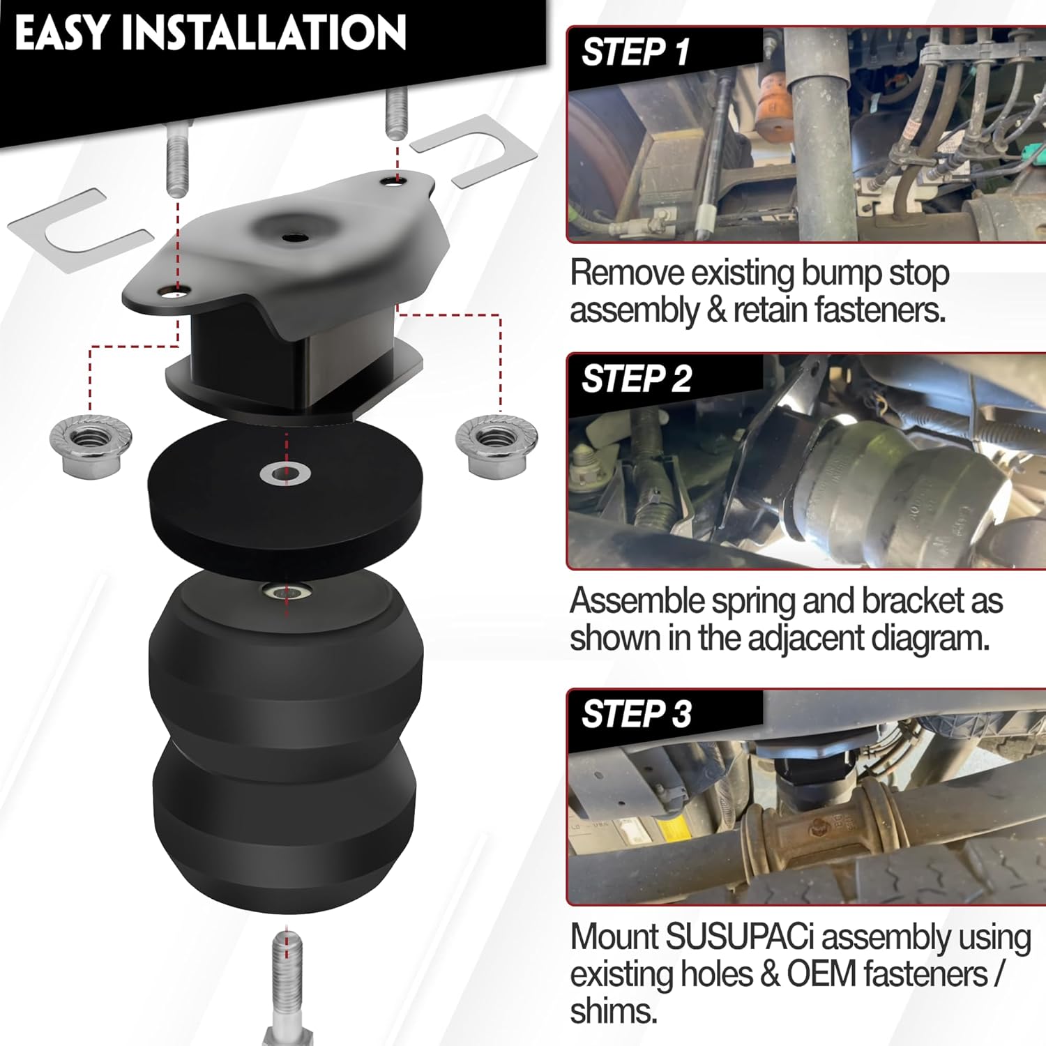 FR350SDJ Rear Air Helper Spring Kit for Ford F-350 Super Duty 2017-2024 SES Suspension Enhancement System 1 Pair（Left and Right）