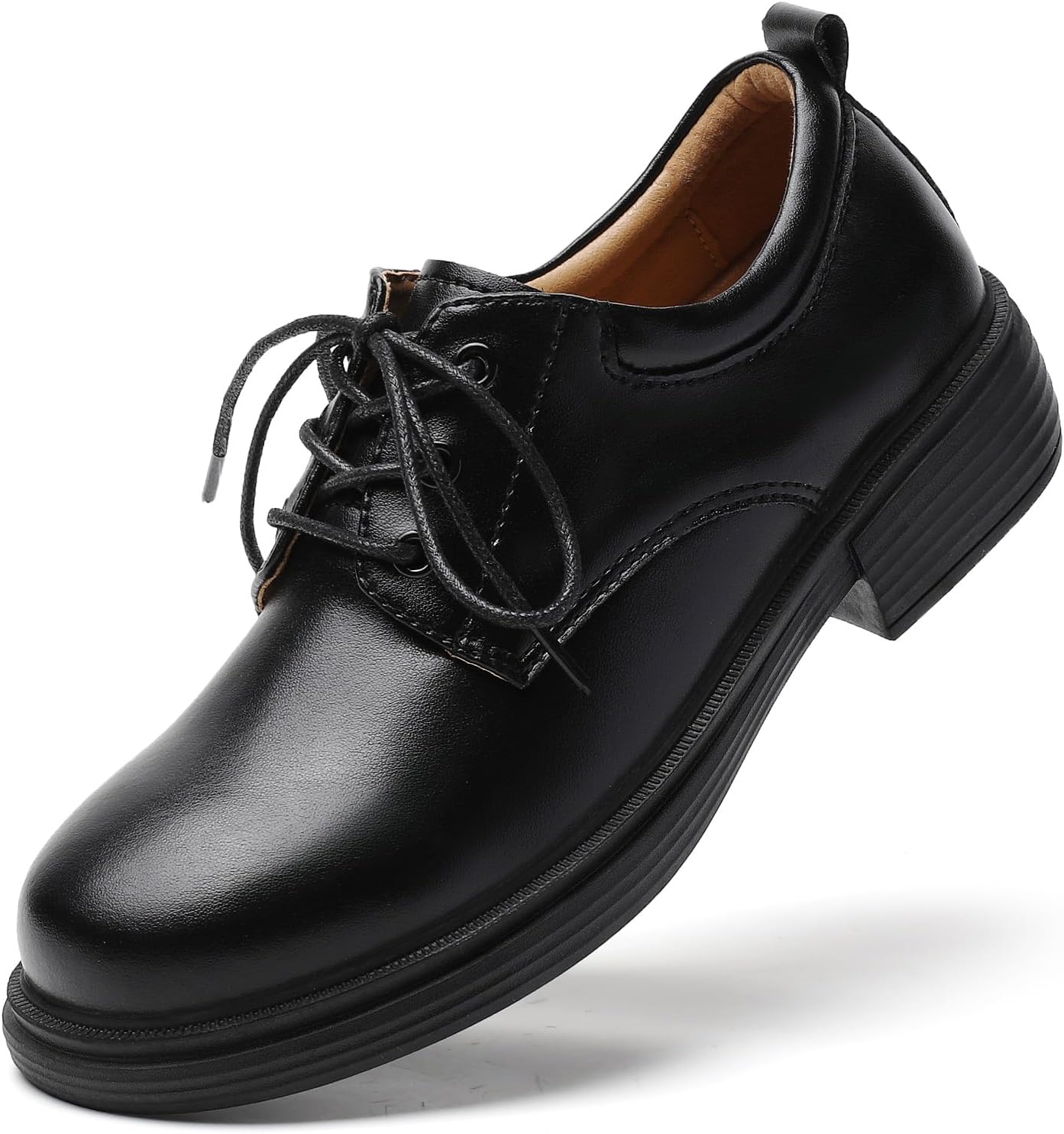 Oxford Shoes for Women Black Tie Women's Oxfords Shiny Leather Comfortable Slip on Lace up Ladies Loafers Business Casual Dress Work Office Shoes