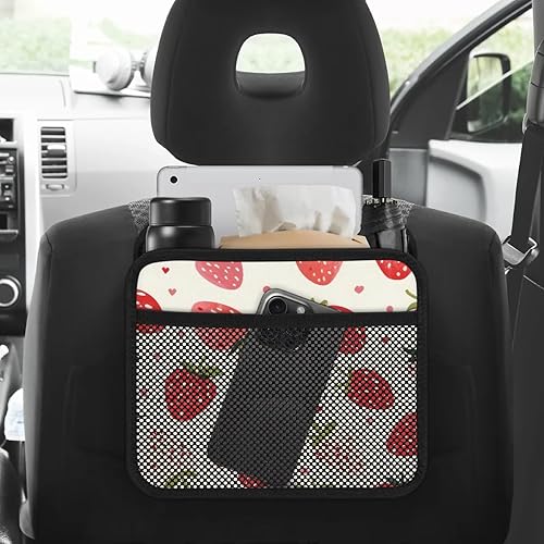 Miniatura 5 de Organizador de asiento trasero de automóvil, de piel sintética, organizador colgante con bolsillos, a prueba de fugas, bolsa de basura colgante para