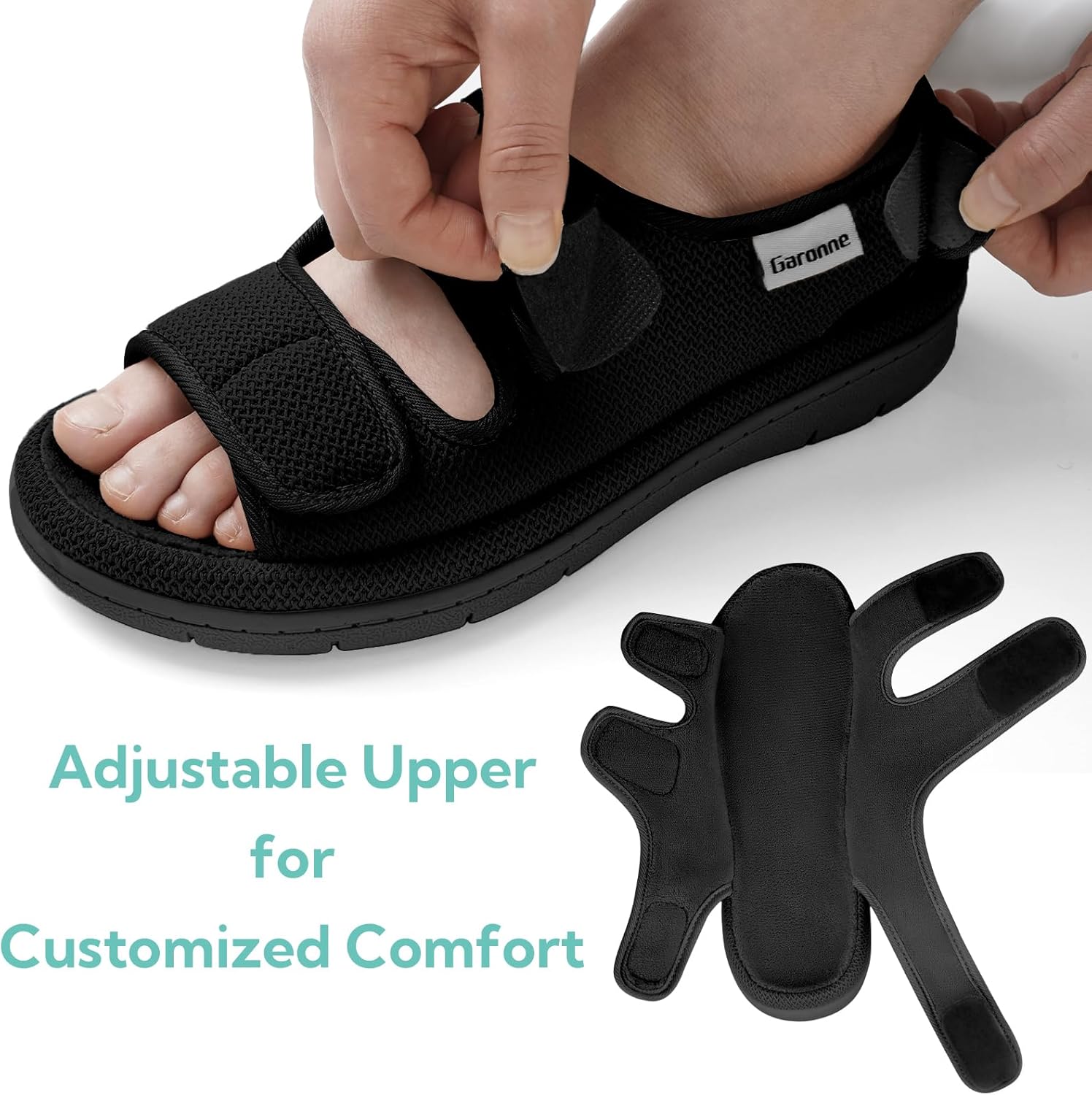 Garonne Women's Adjustable Open-toe Slippers with Ankle & Instep Straps and Arch Support, Summer House Shoes for Women Indoor/Outdoor - Image 2