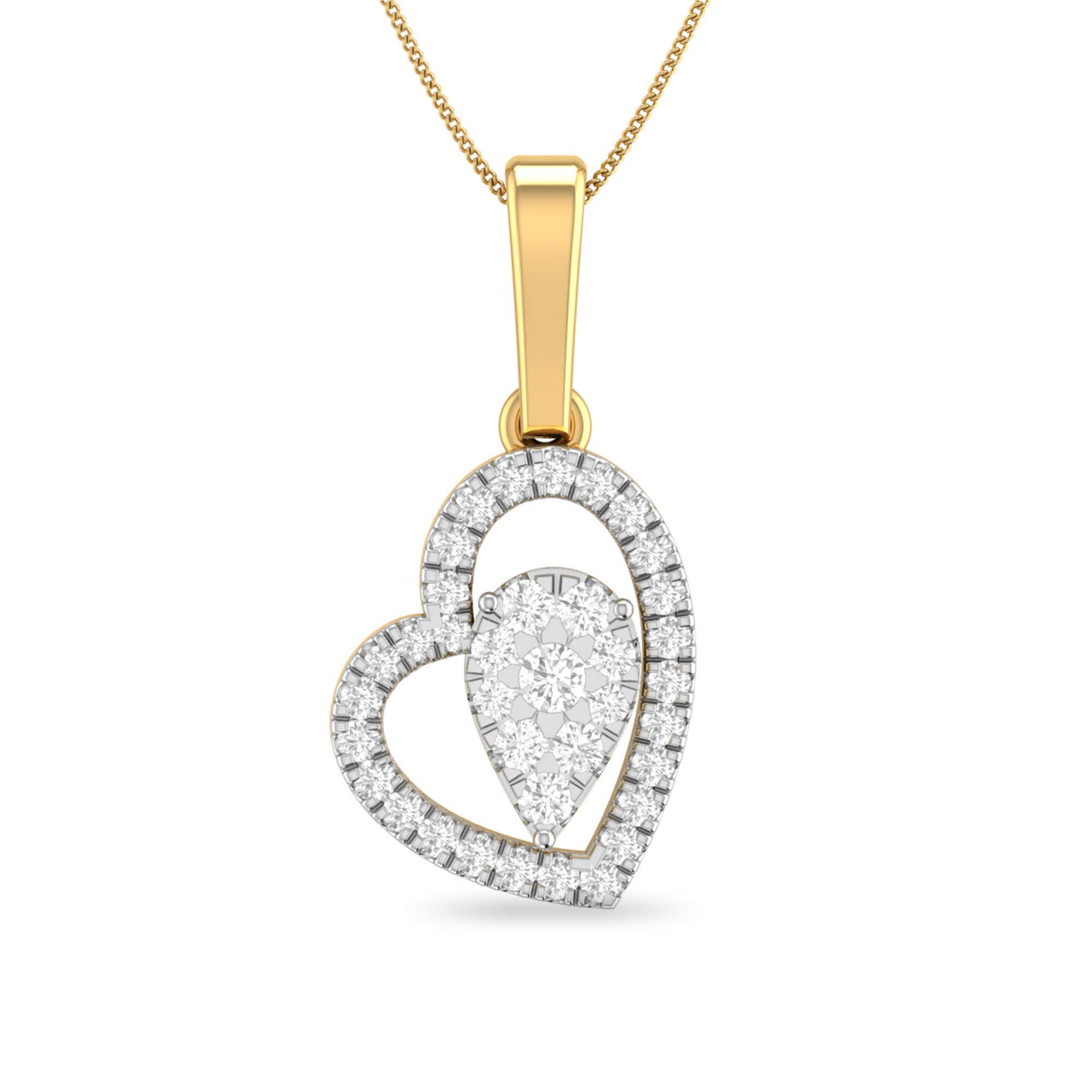 pc jeweller Yellow Gold and Diamond Pendant for Women-picture-5