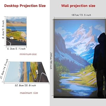 Art Projection Lamp, Portable Drawing Projector Drawing Sketching Tool, Waterproof Tracing Board Sketching, Tracing Board DIY Sketch Painting Table Desk Tools, Projection Plotter (UK Rule) (White 1)