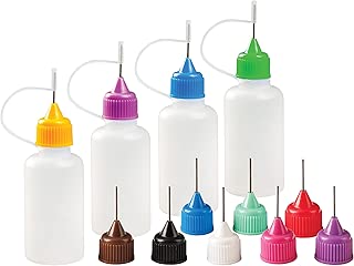Precision Tip Applicator Bottles - 4 Bottles and 12 Tips - DIY Quilling, Glue Applicator, Oiler Bottle, and Alcohol Ink to Use on Yupo Paper - coolthings.us