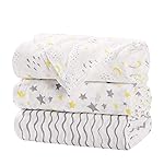 Little Grape Land Muslin Swaddle Blankets 47\'\'x47\'\' 3 Pack, 100% Cotton Large Size Baby Swaddles for Newborn, Soft Breathable Baby Blankets for Newborns, Yellow