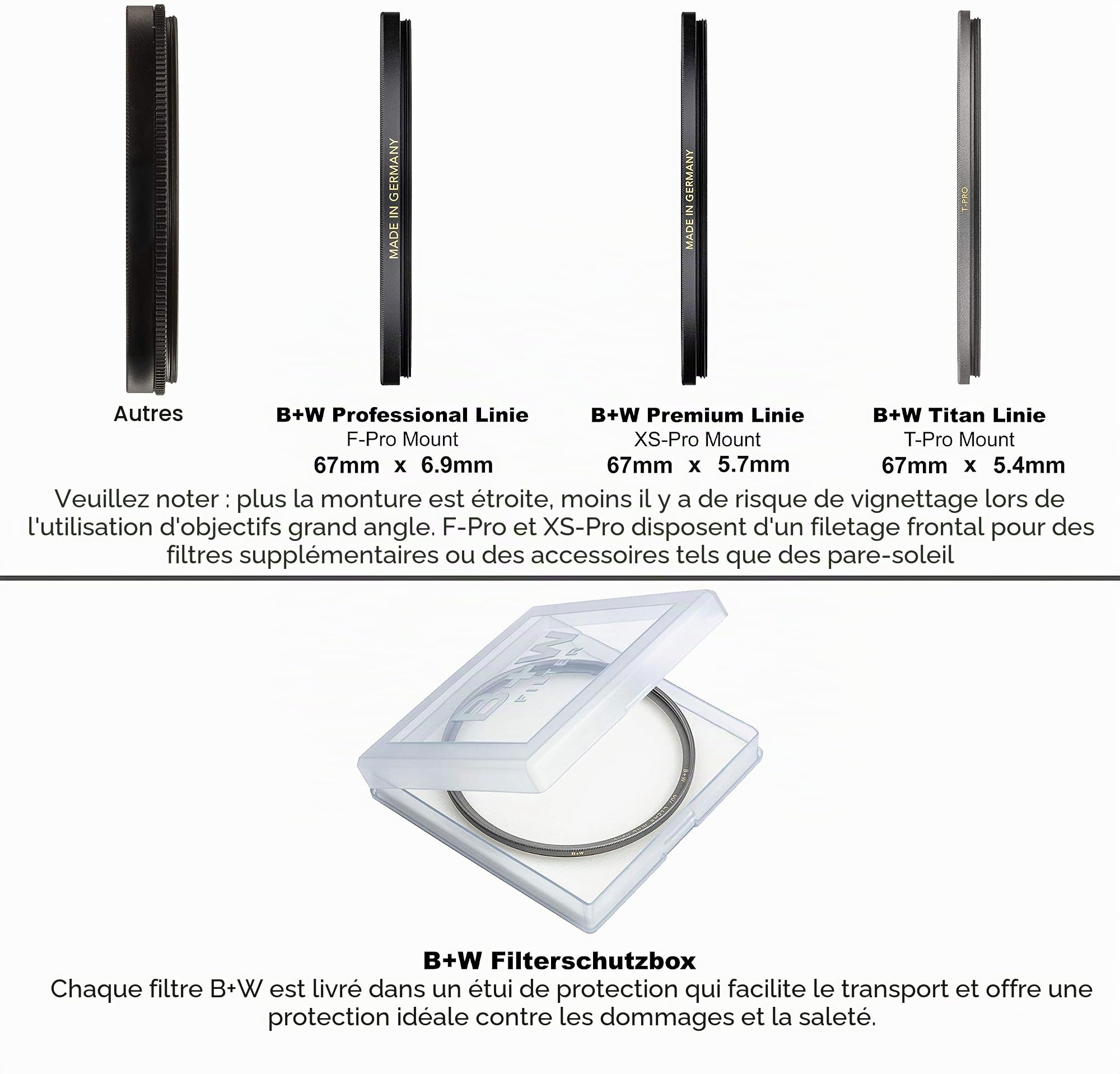 B+W T-Pro 007 Filtre de caméra Clair 6,7 cm