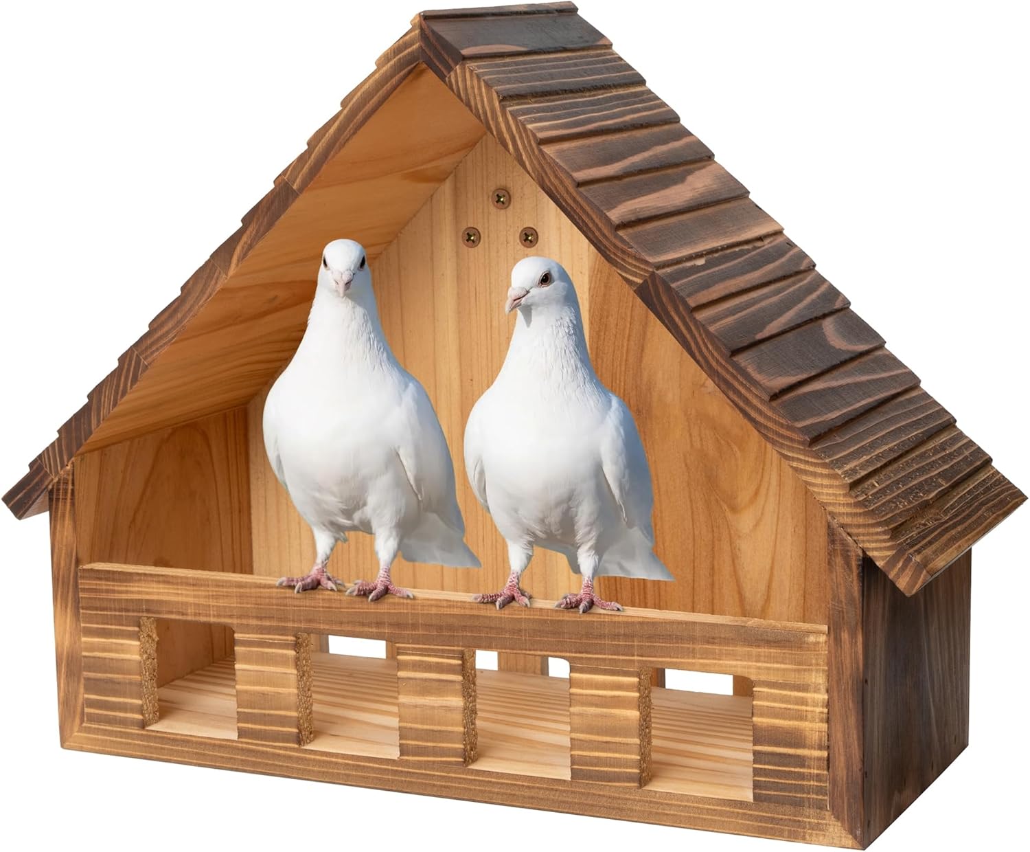 SWANGSA Mourning Dove Nesting Box, Carbonized Cedar Birdhouses for Outdoor Doves and Other Small Birds