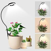 Vista 11 de Wolezek Luces de cultivo 2 en 1 para plantas de interior, luces de plantas de 3 colores con cuello de cisne 360, 48 LED de espectro completo, Negro