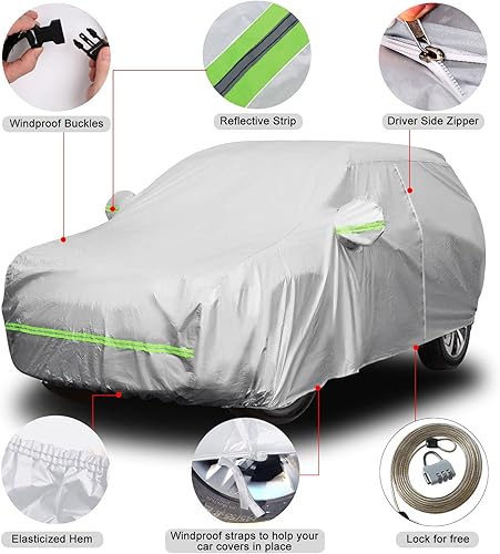 Miniatura 4 de Funda impermeable para automóvil SUV ajuste personalizado para Honda Pilot 2023, 2024 2025, 6 capas para todo tipo de clima, con puerta con