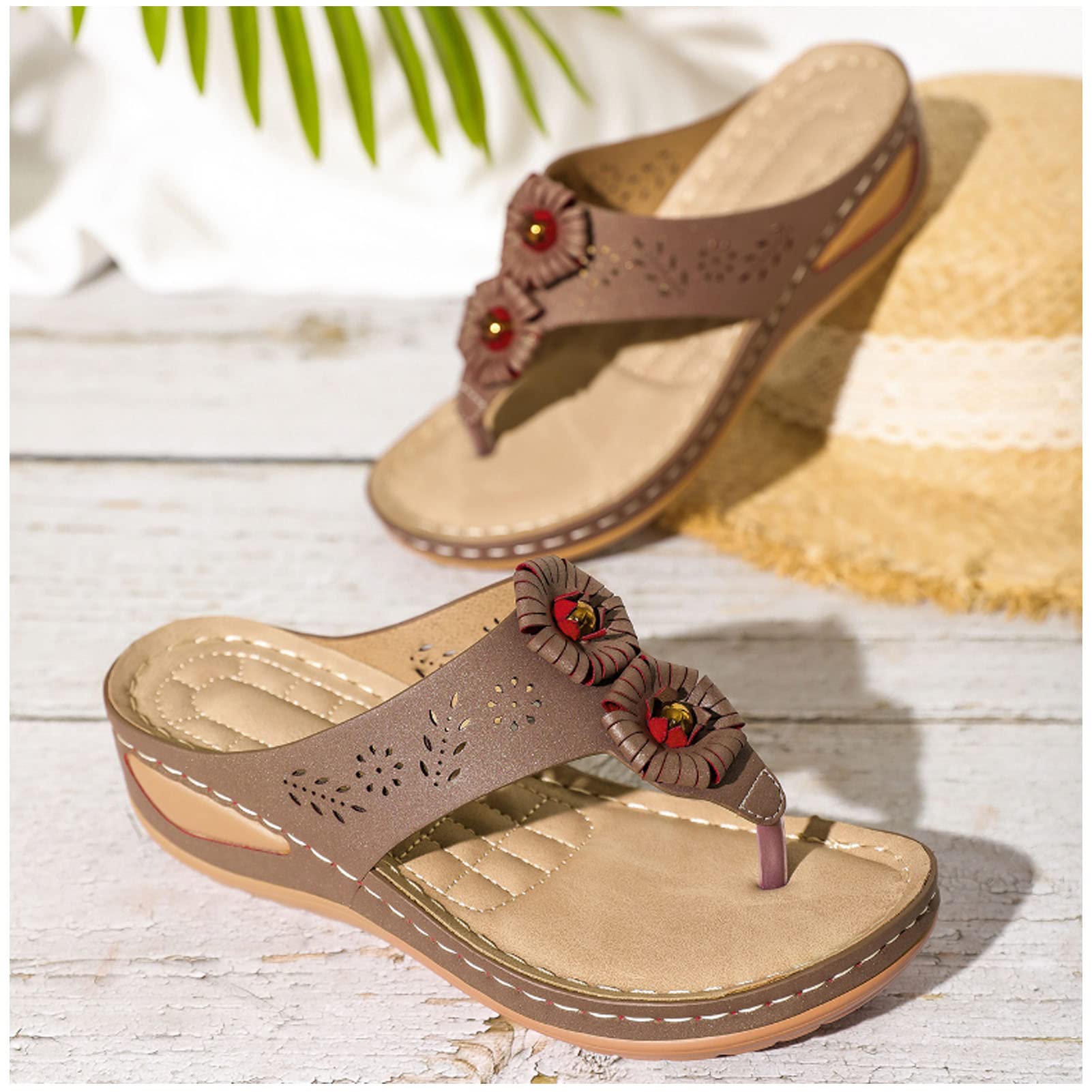 Women's Arch Support Soft Cushion Flip Flops Thong Sandals Slippers,  Orthopedic Flip Flop Slippers for Women Summer New Women's Flower Decor  Feature ...