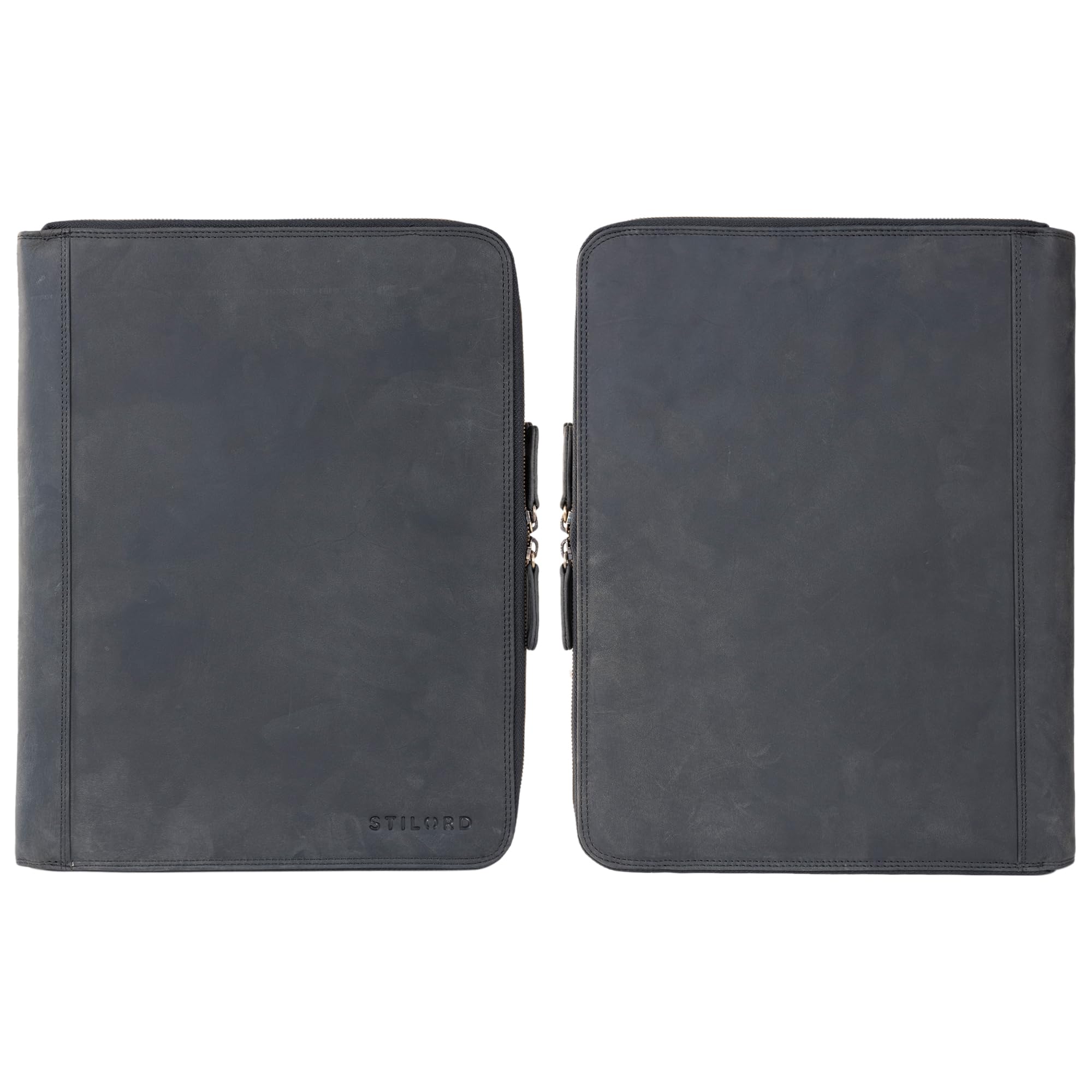 STILORD 'Ferris' Leather Document Folder A4 XL Vintage Conference Folder for 13,3 inch Laptops MacBook PC Case Bag Organiser Notebook Genuine Leather - Image 3
