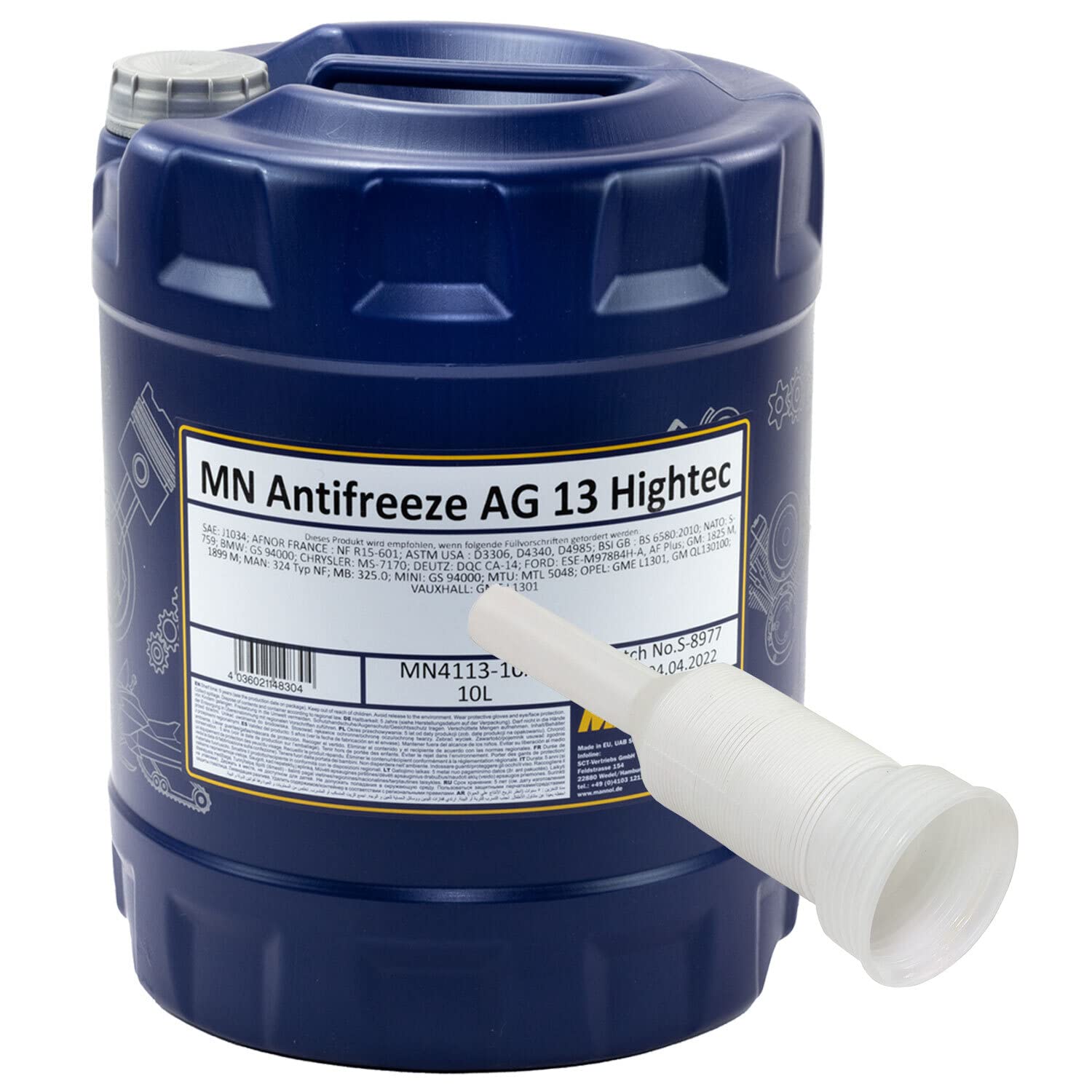 Kühlerfrostschutz Konzentrat MANNOL AG13-40°C 10 Liter grün inkl. Ausgießer