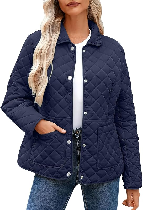 GOHRSHA Warm Quilted Jacket for Women Button Closure Padded Thick Coat for Winter Sports and Apres Ski