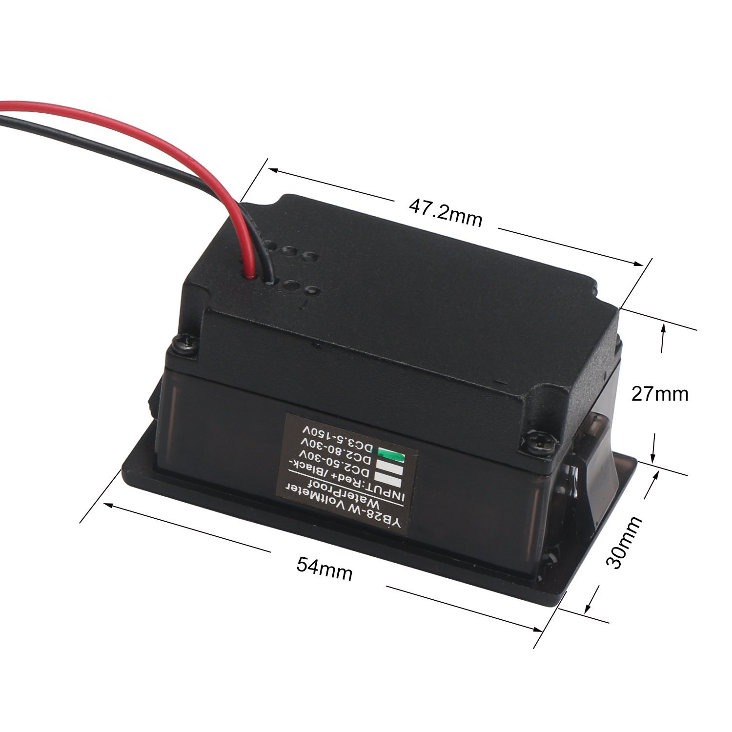 Voltmetro Digitale DC YAODHAOD Per Auto E Moto - Misuratore Tensione Batteria Con LED Verde