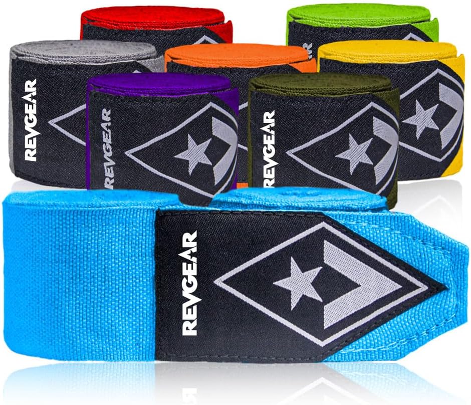 Revgear 180-Inch Elastic Hand Wraps, Carolina Blue