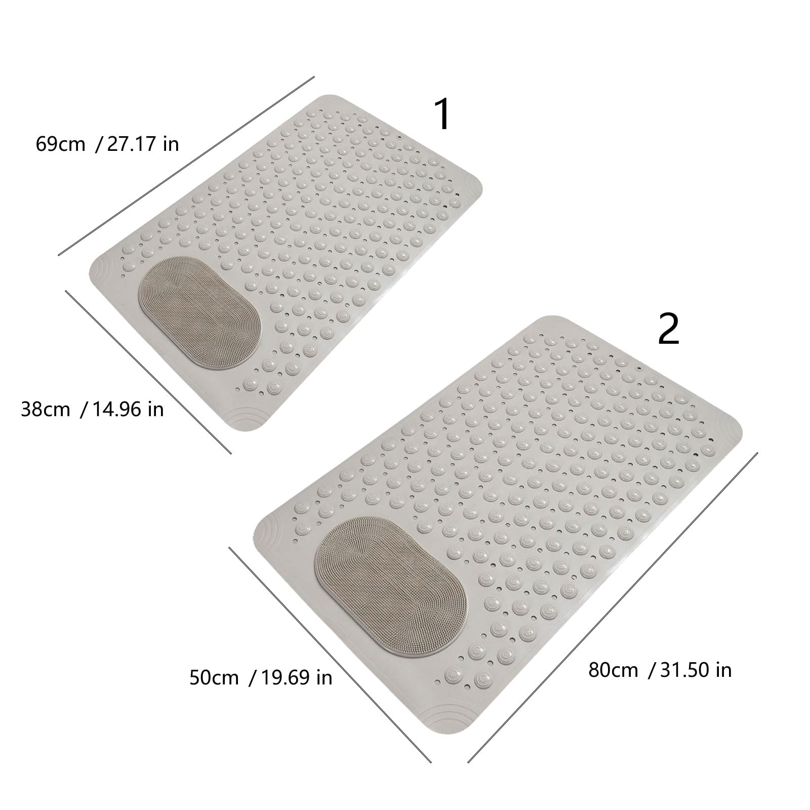 Tapis de bain en PVC antidérapant avec trous de drainage et base antidérapante pour zone humide
