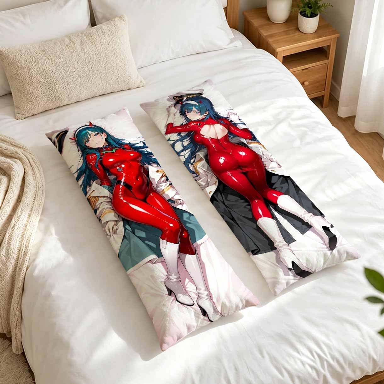 Anime Body Pillow Case/Otaku Pillow Cover, Kawaii Girl Double-Sided Pattern Throw Pillow Case,Cushion Cover Peach Skin 50x160cm