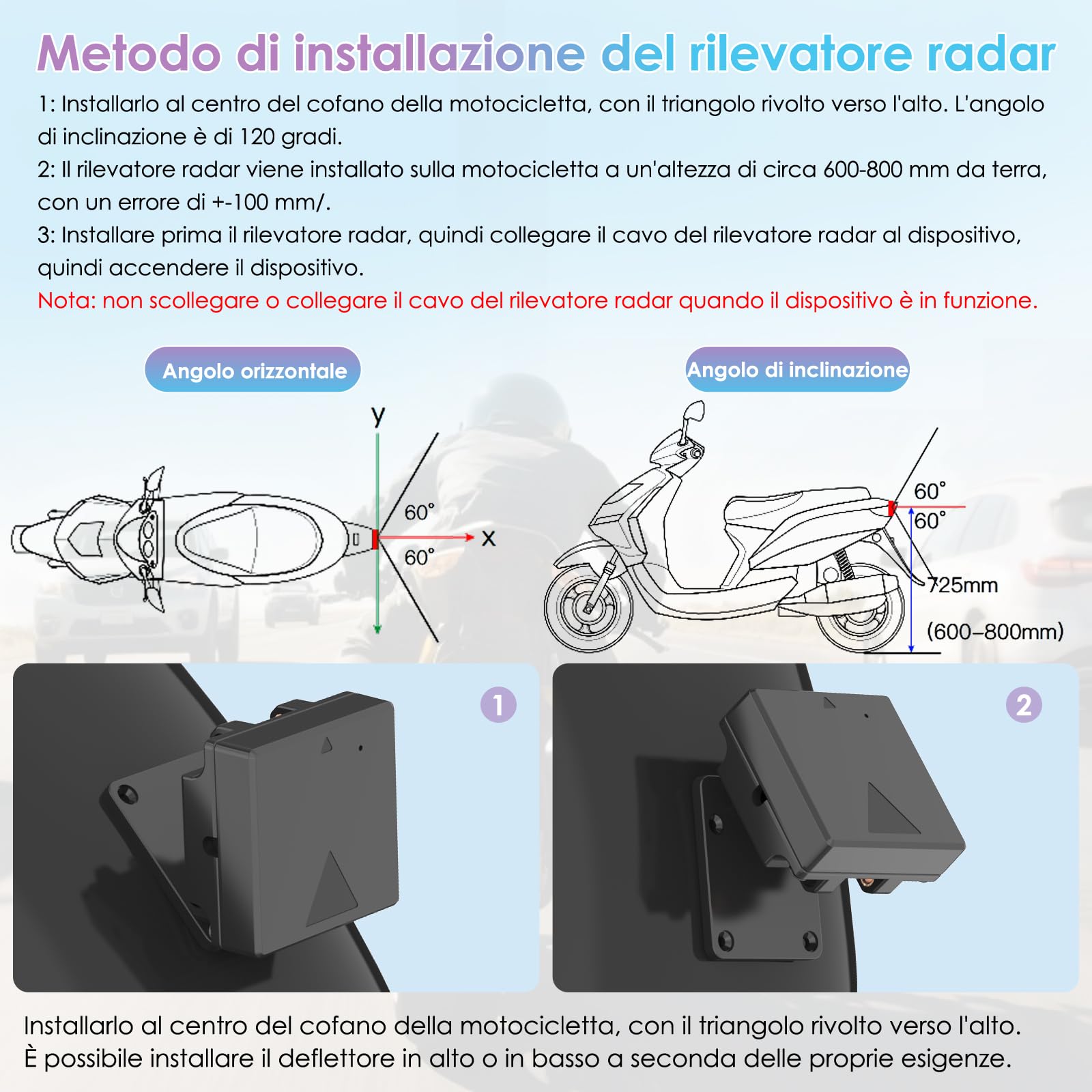 CARPURIDE W702RS Pro Moto Carplay Schermo con Radar BSD e BM05 Mount, Wireless CarPlay & Android Auto, 7 pollici Impermeabile Touchscreen, Funzione Interfono, Dual Bluetooth, Wired Controller, Navi.
