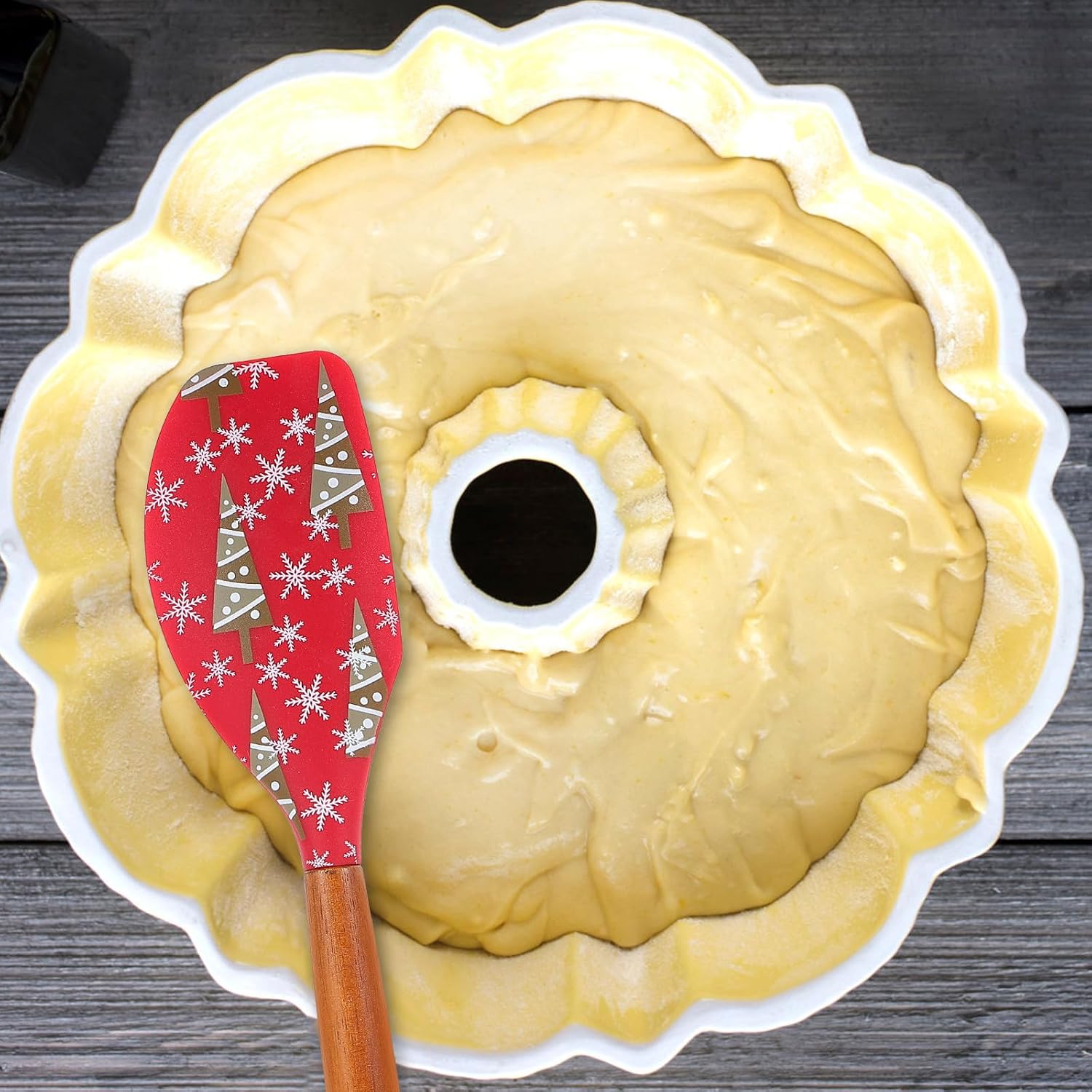 Xmas Cake Spatula, Christmas Cake Spatula 2pcs Silicone Scraper image 4