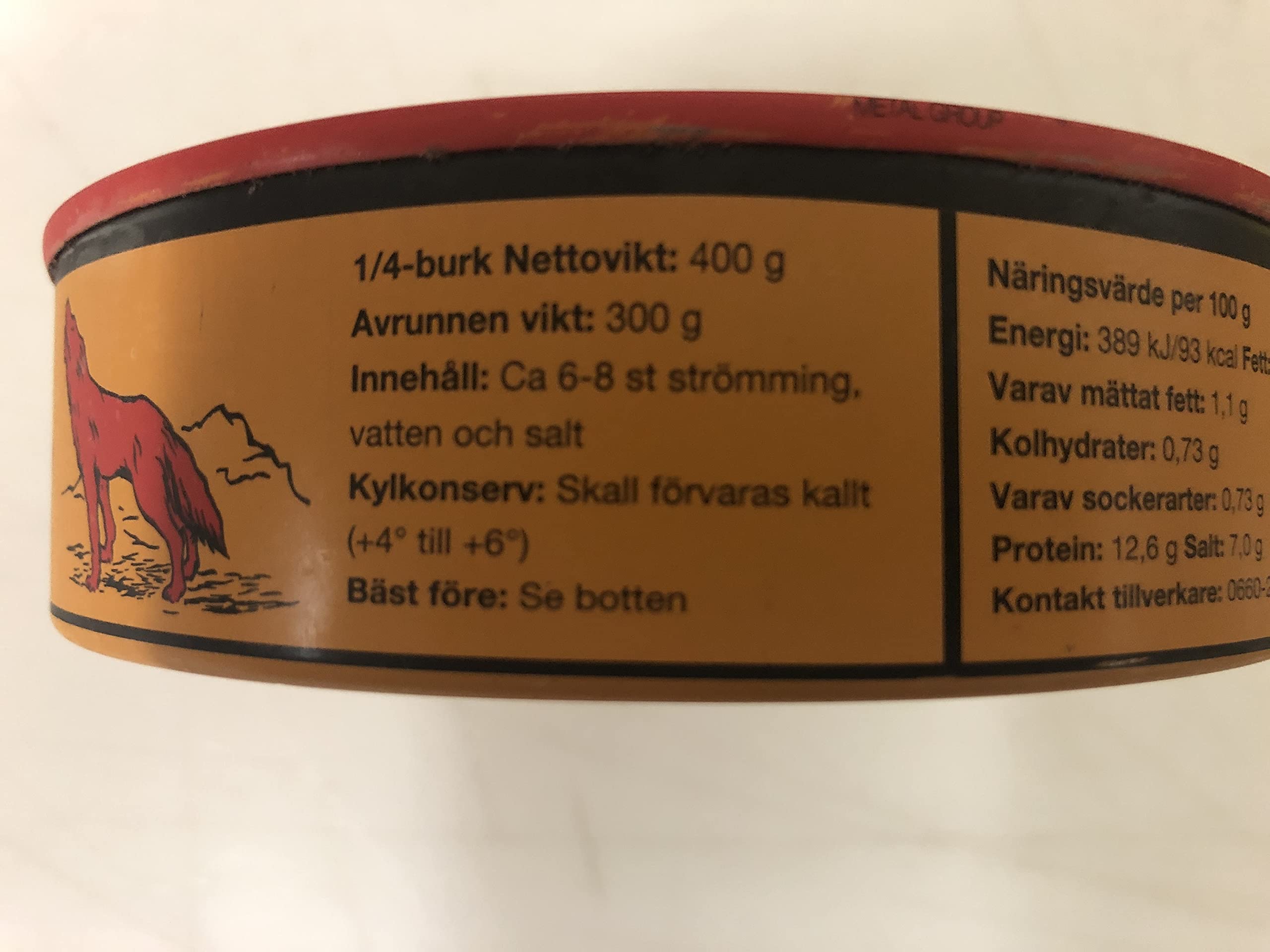 Surstromming Röda Ulven - Authentique hareng fermenté suédois - Odeur forte - 300g