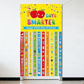 100th Day of School Door Banner Happy 100 Days of School Door Cover Porch