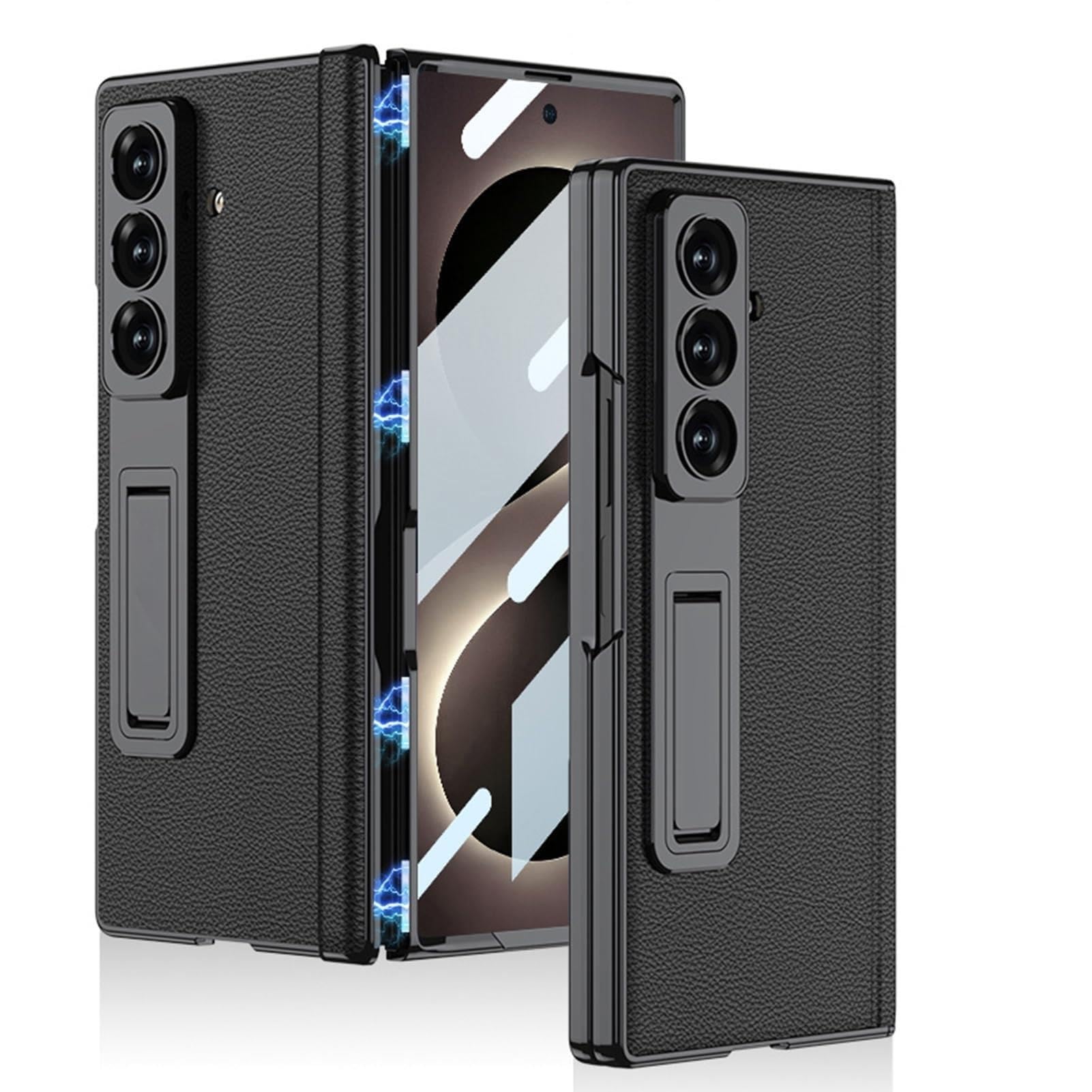 Custodia Per Samsung Galaxy Z Fold 8 Ultra, Placcatura Case Staffa | With Anti-Impronta Protezione Per Fotocamera Custodia(Nero)