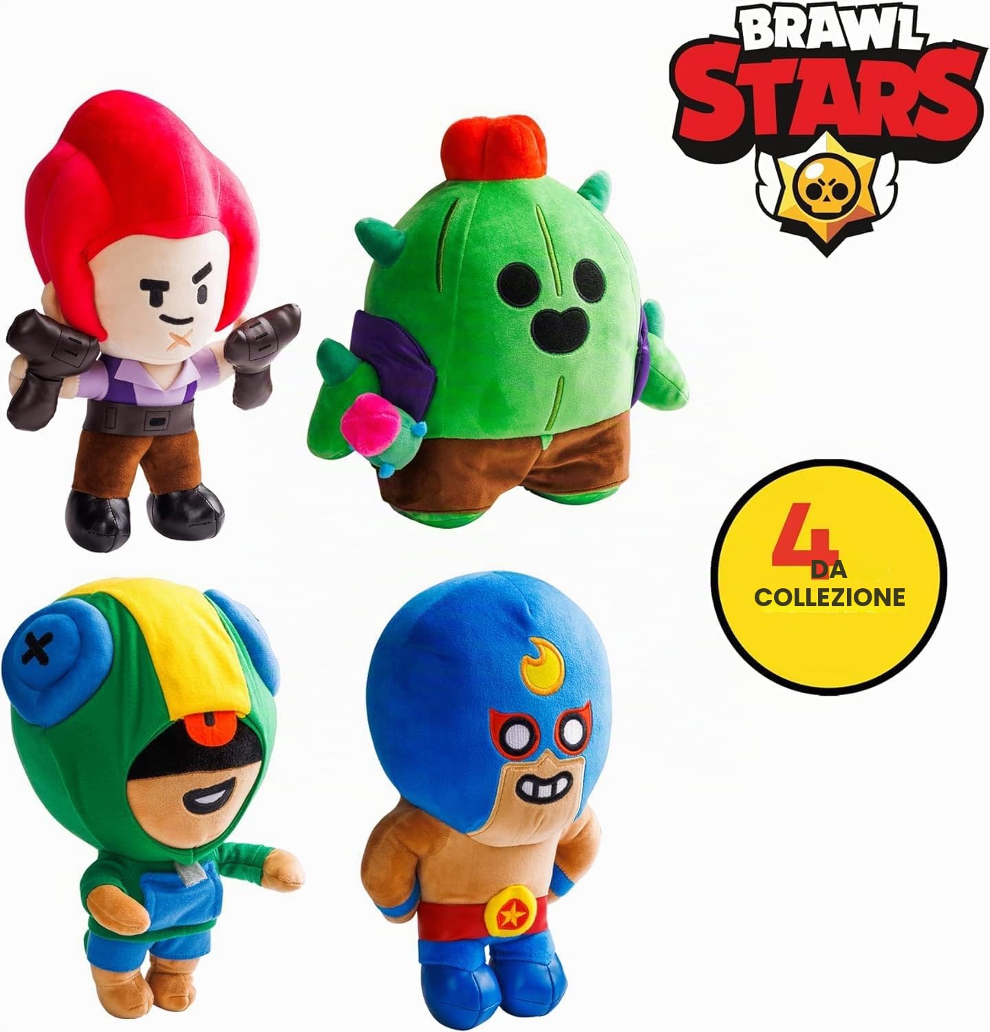 Brawl Stars Leon, peluche da abbracciare il camaleonte, altezza 30 cm, bambola giocattolo Plushie, giocattolo con licenza ufficiale P.M.I. Supercell, regalo per giocatori, da collezione