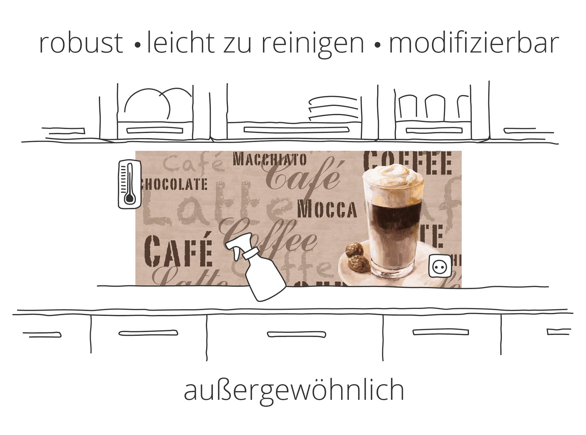 ARTland Spritzschutz Küchenrückwand aus Alu für Küche Herd Spüle Motiv 70x50 cm (BxH) Ernährung & Genuss Lebensmittel Gewürz Fotografie Weiß Kräuter und Gewürze U1RK