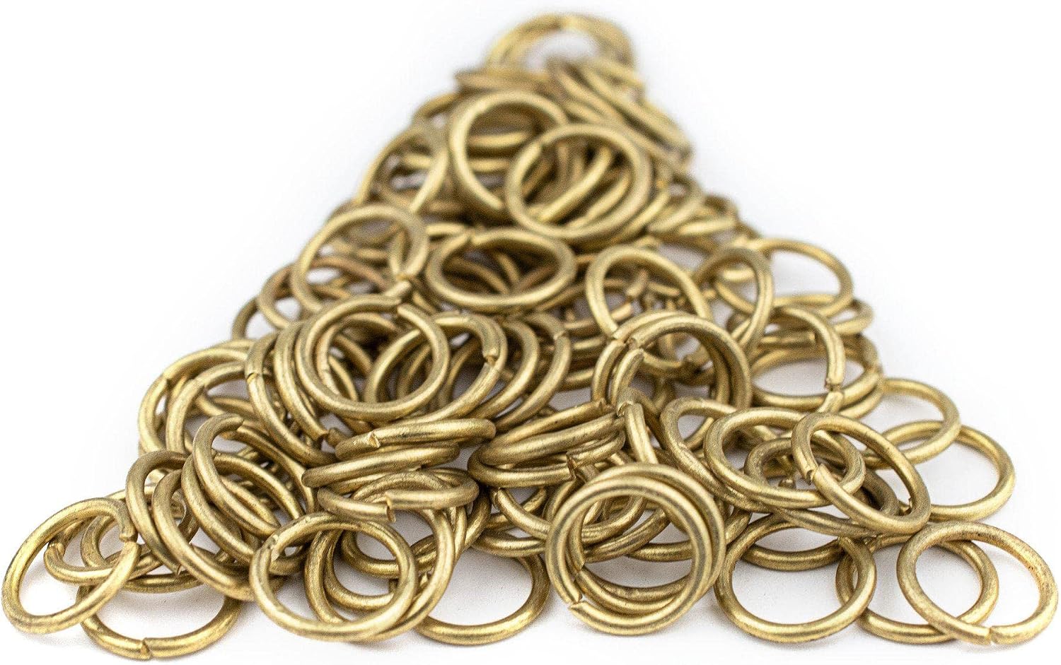The Bead Chest Brass 10mm Round Open Jump Rings, Pack of 100