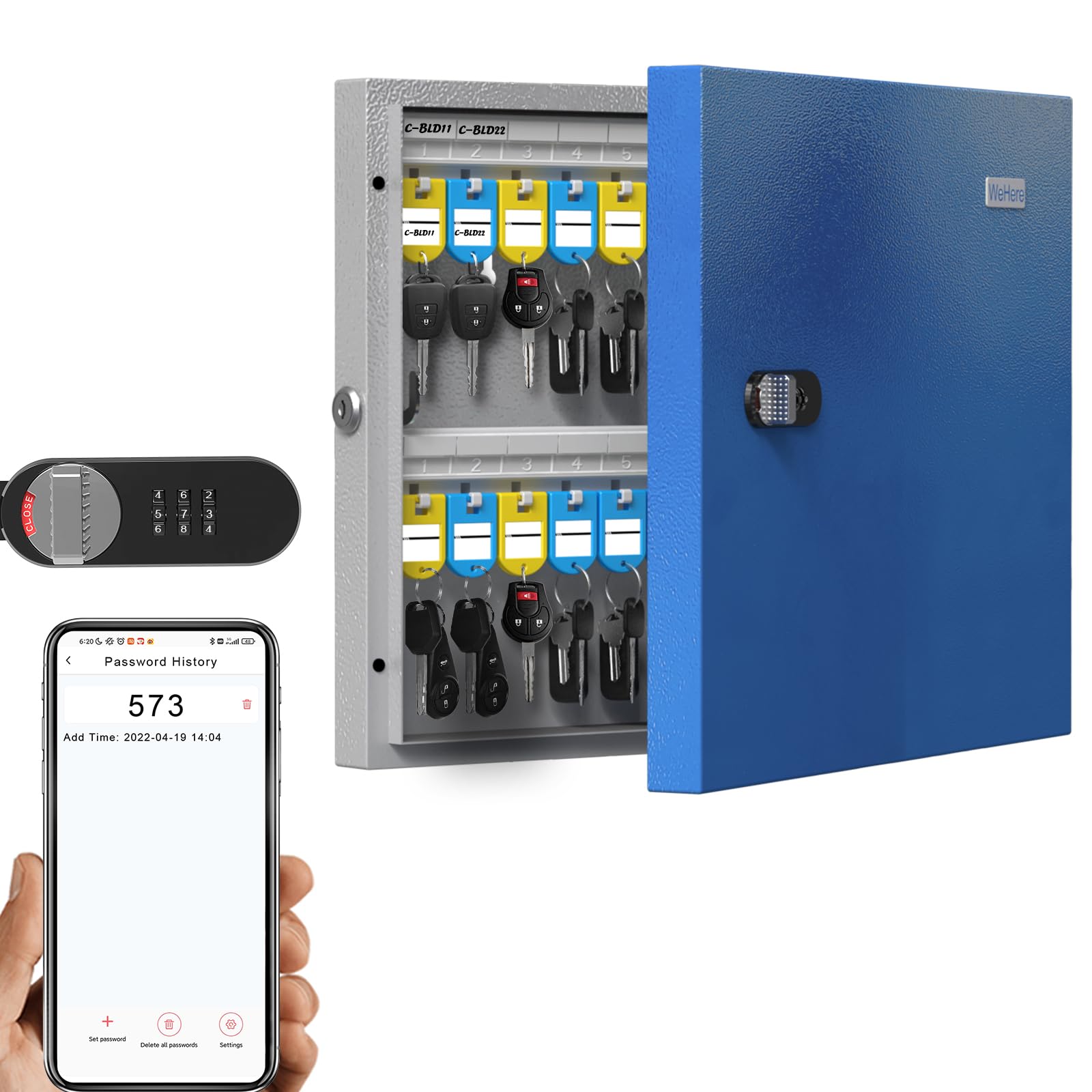 Snapklik.com : DiDiHere 48 Key Lock Box Wall Mount